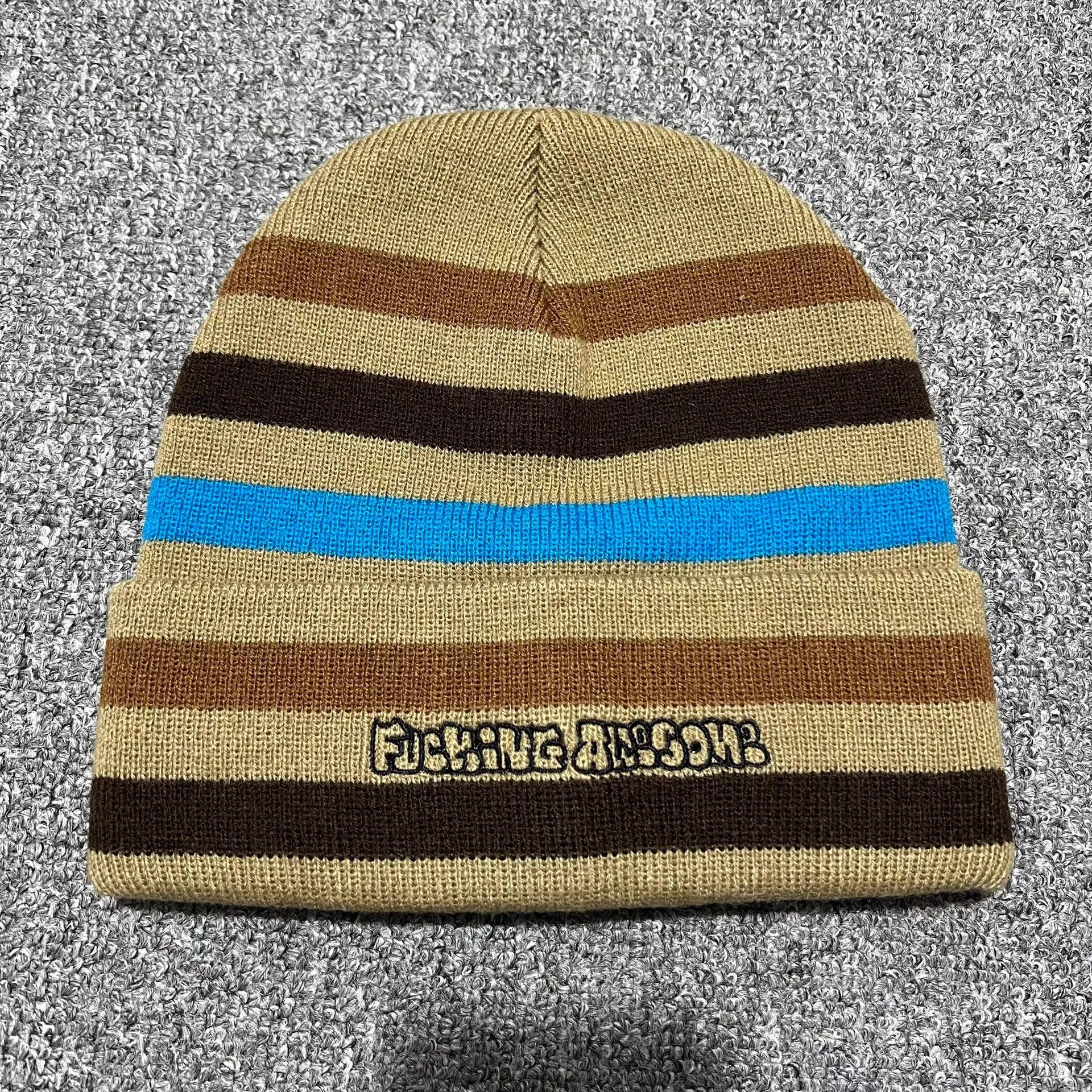 Fucking Awesome Fucking Awesome Embroidered Striped Knitted Beanie Q7 Size ONE SIZE - 6 Thumbnail