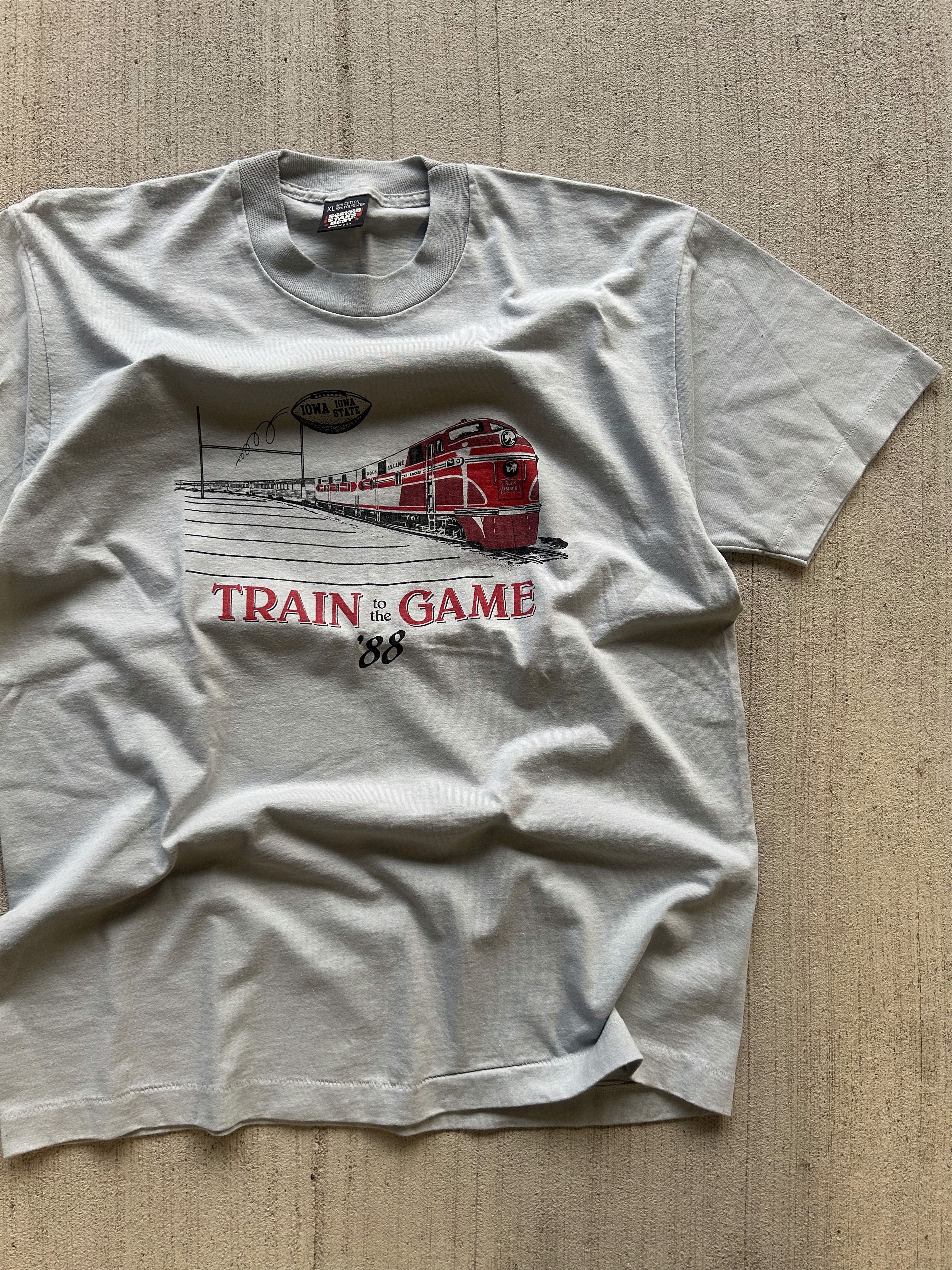 Vintage Vintage 1988 Train to the Game Iowa State vs Iowa Football Size US XL / EU 56 / 4 - 2 Thumbnail