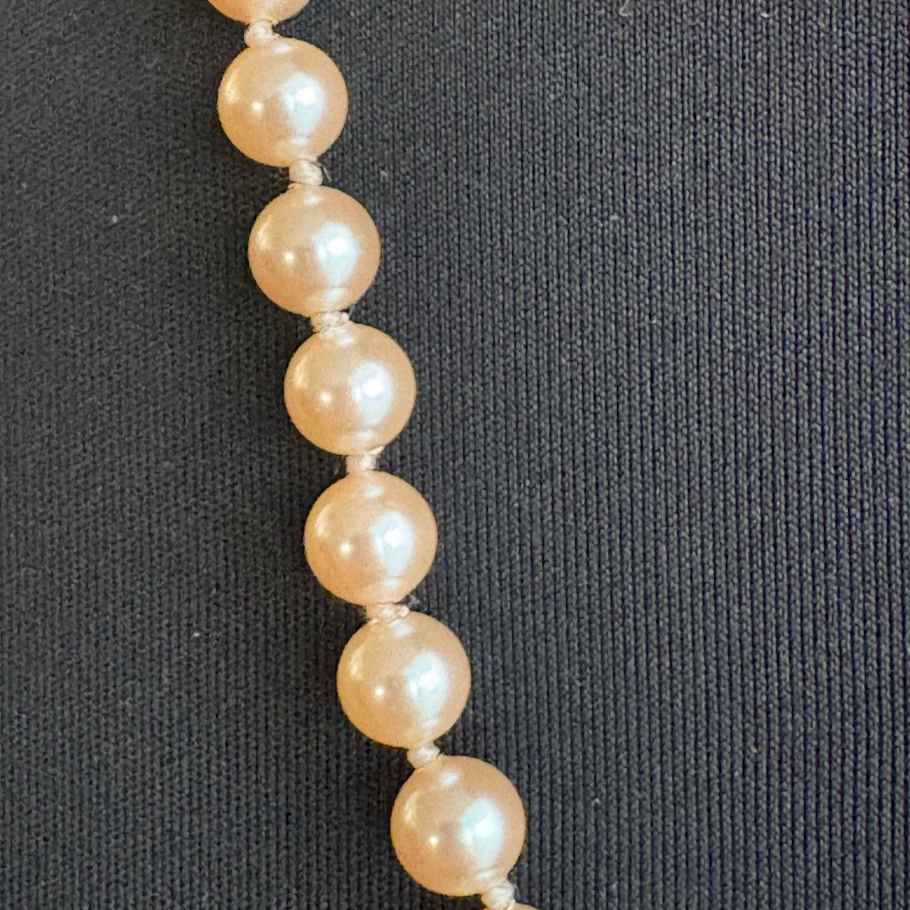 Monet Signed Monet Faux Pearls Knotted Gold Tone Clasp 24" Size ONE SIZE - 5 Thumbnail