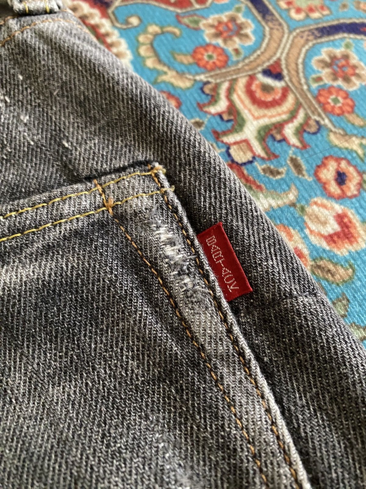 Japanese Brand Japanese Brand Bartack Distressed Denim Size US 31 - 13 Thumbnail