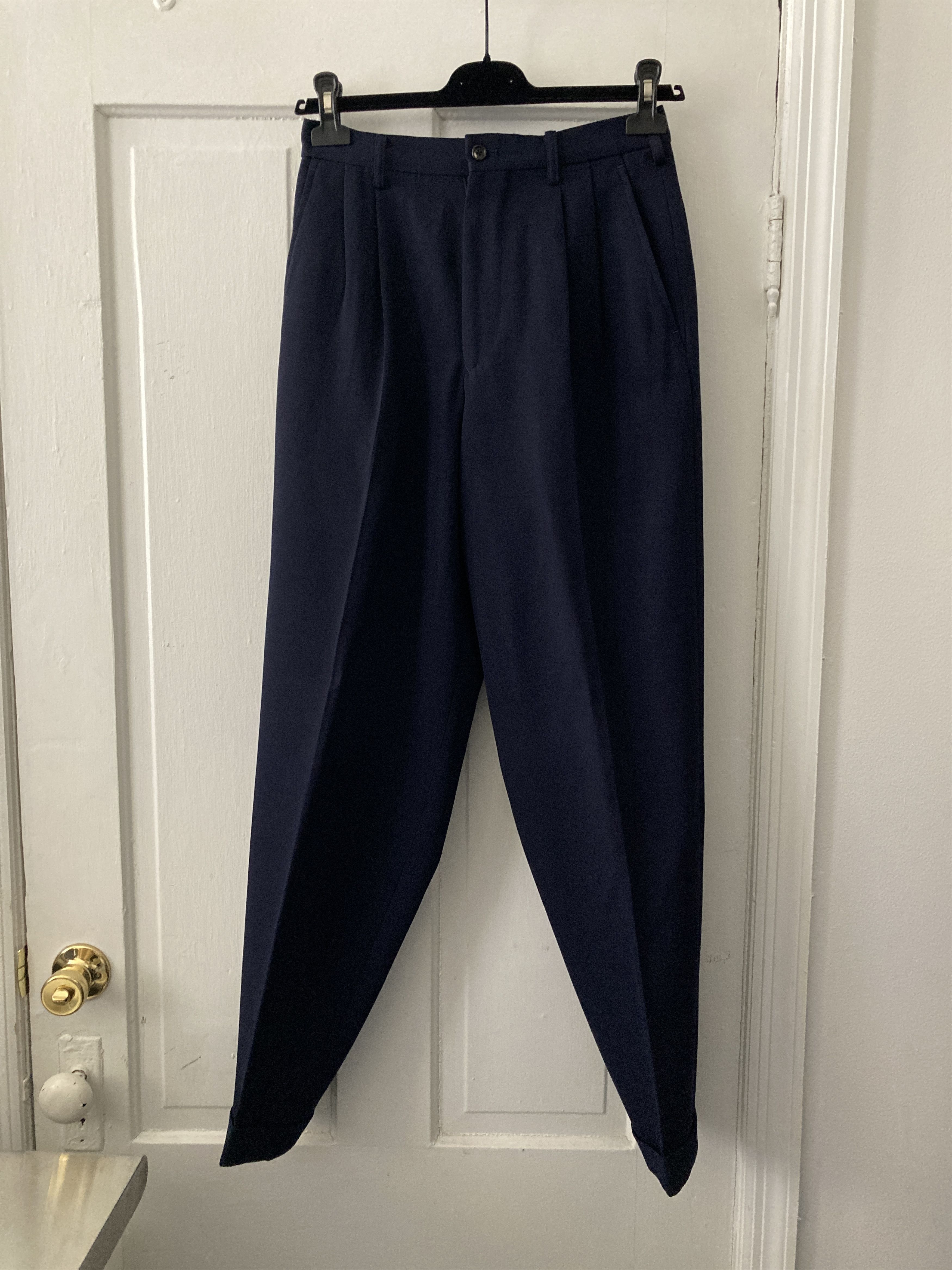 Yohji Yamamoto 80s Yohji Yamamoto Pour Homme Navy Wool Gabardine Pants ...