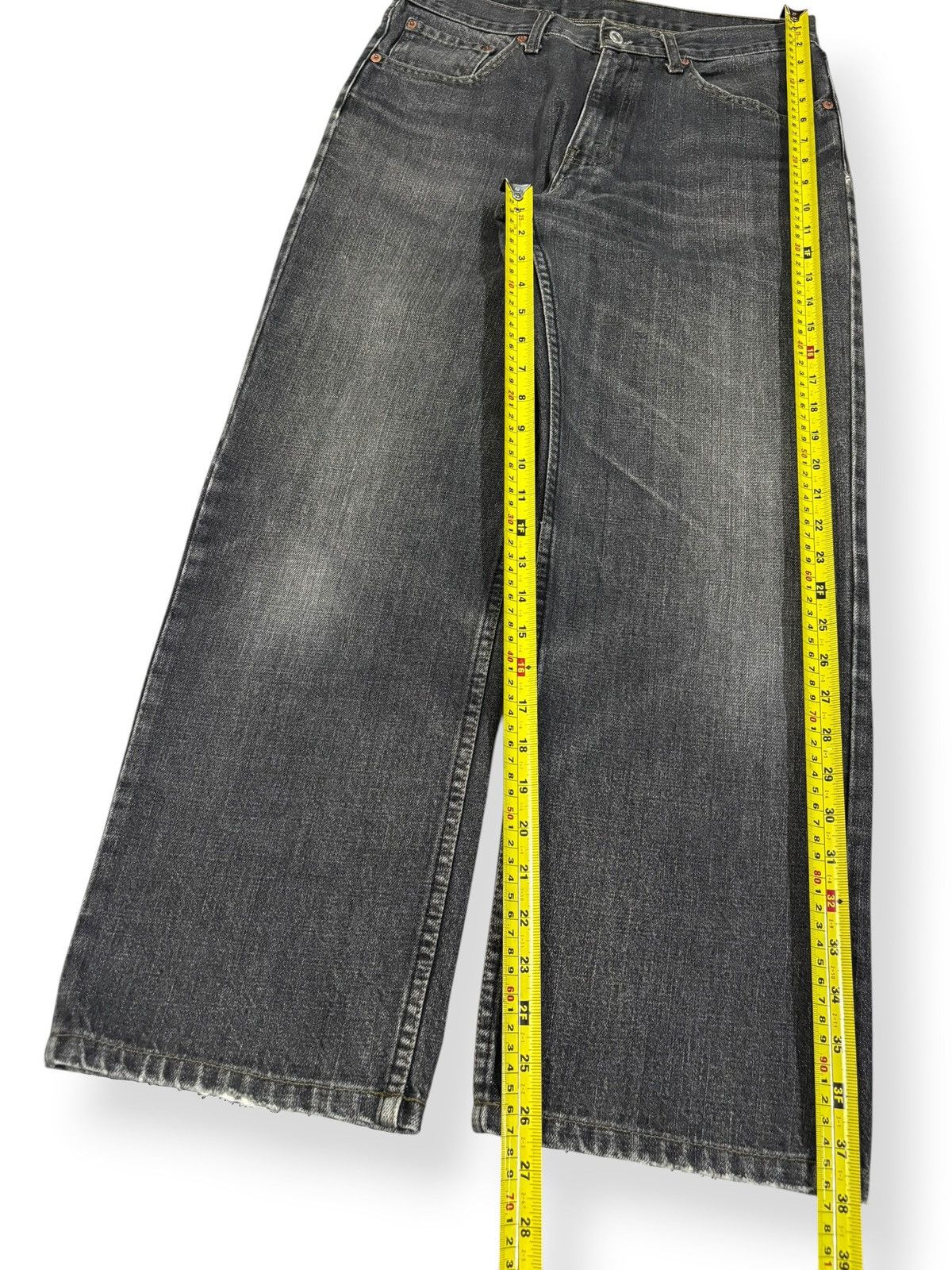 Levi's Vintage Y2K Levis 533 Charcoal Black Faded Wash Jeans Size US 30 / EU 46 - 14 Thumbnail
