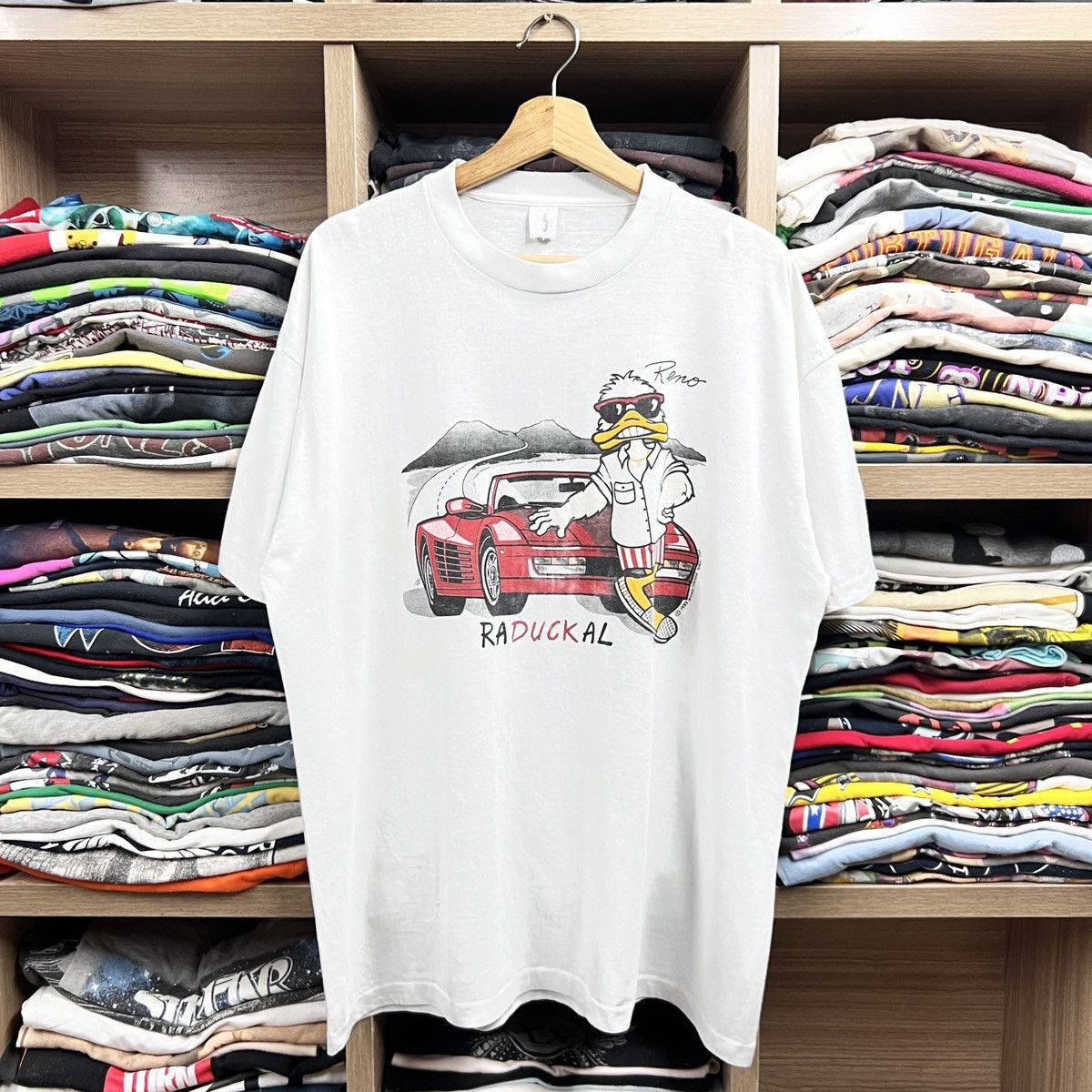 Vintage VINTAGE RACDUCKAL WITH SPORT CAR SINGLE STITCH SIZE XXLARGE Size US XXL / EU 58 / 5 - 1 Thumbnail