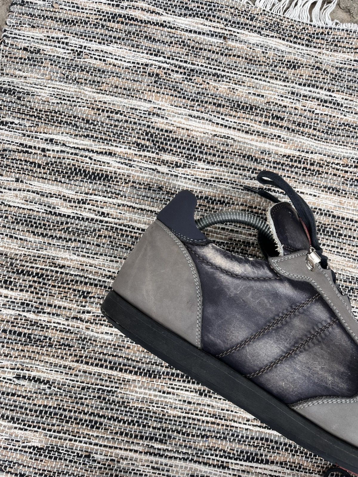 Kiton Rare Kiton Grey Leather Low Top Sneakers Luxury Avantgarde Size US 8 / EU 41 - 4 Thumbnail