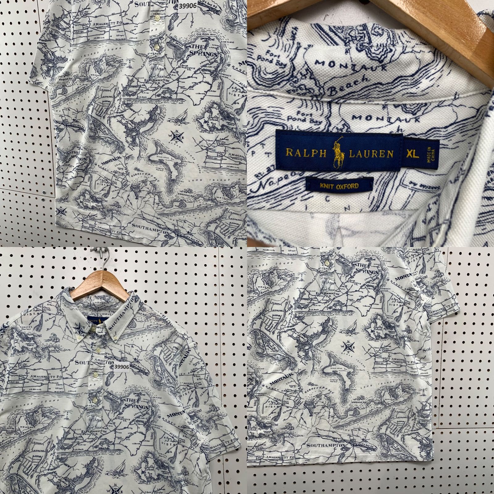 Ralph Lauren VINTAGE Ralph Lauren Shirt Mens XL White Collared Polo Hampton All Over Print 5x28 Size US XL / EU 56 / 4 - 8 Thumbnail