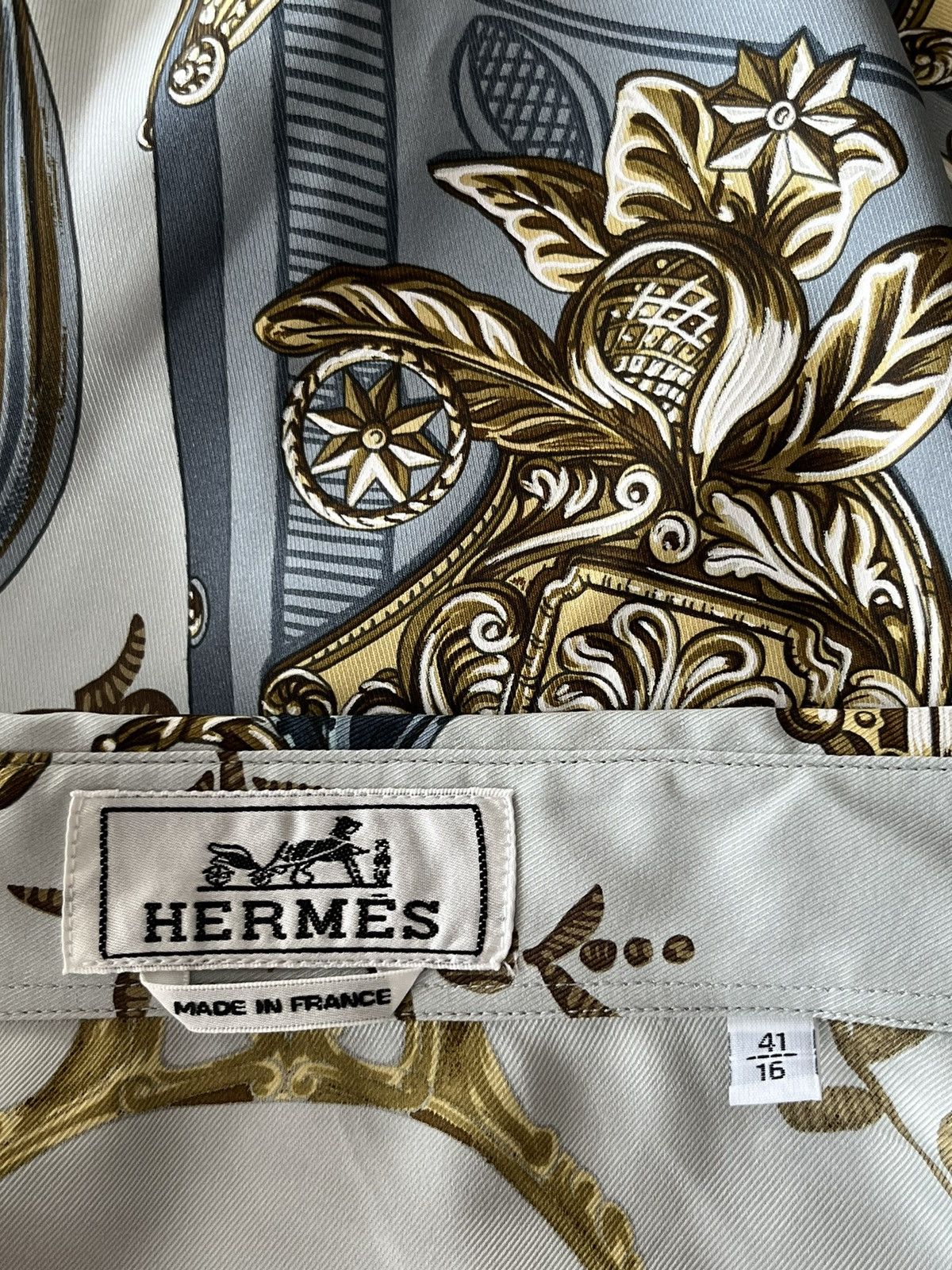 Hermes Hermes 24 SS Super Runway Premium Silk Shirt Size US XL / EU 56 / 4 - 10 Thumbnail