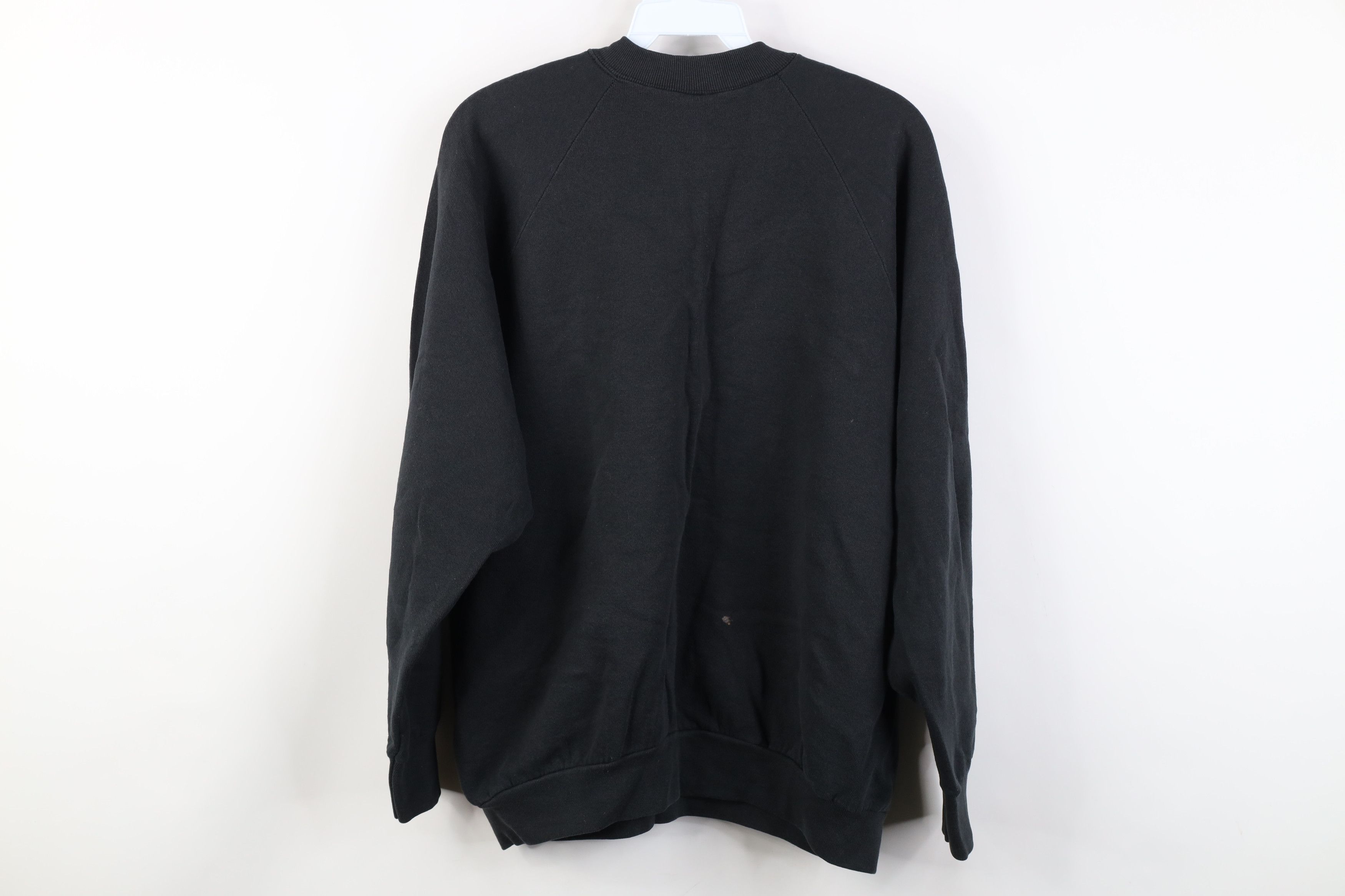 Vintage Vintage 90s Streetwear Blank Crewneck Sweatshirt Black USA Size XL / US 12-14 / IT 48-50 - 9 Thumbnail