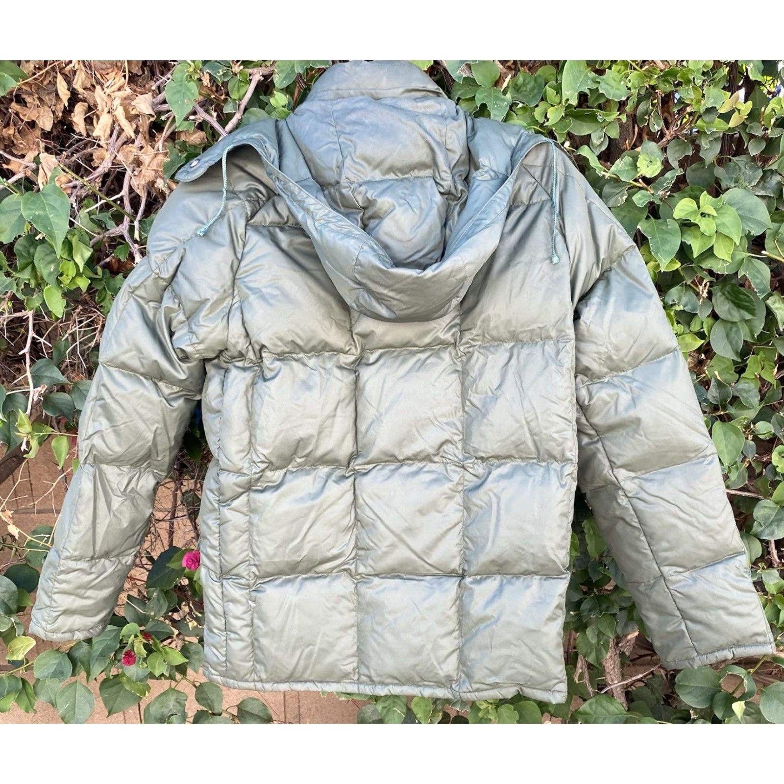 J Brand VINTAGE Swan Brand Down Puffer Jacket Green Nylon Quilted Hood Parka M Men Green Quilted Down Parka Vintage Hooded Jacket Size US M / EU 48-50 / 2 - 3 Thumbnail