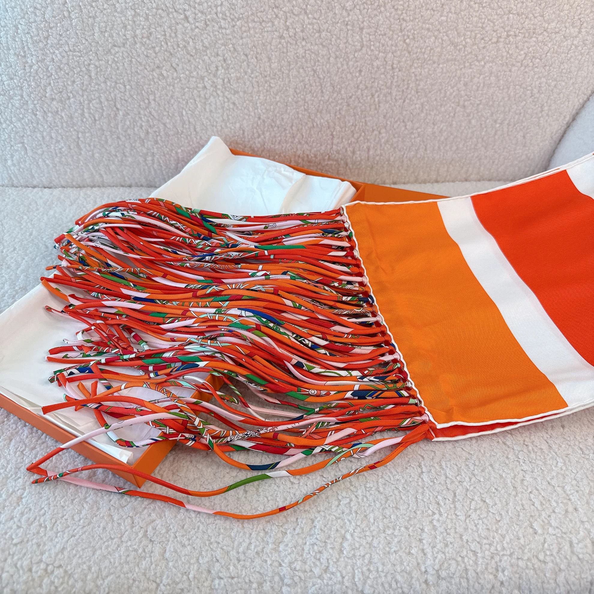 Hermes Hermès Silk Tassel Scarf 25×205 6388 Size ONE SIZE - 2 Thumbnail