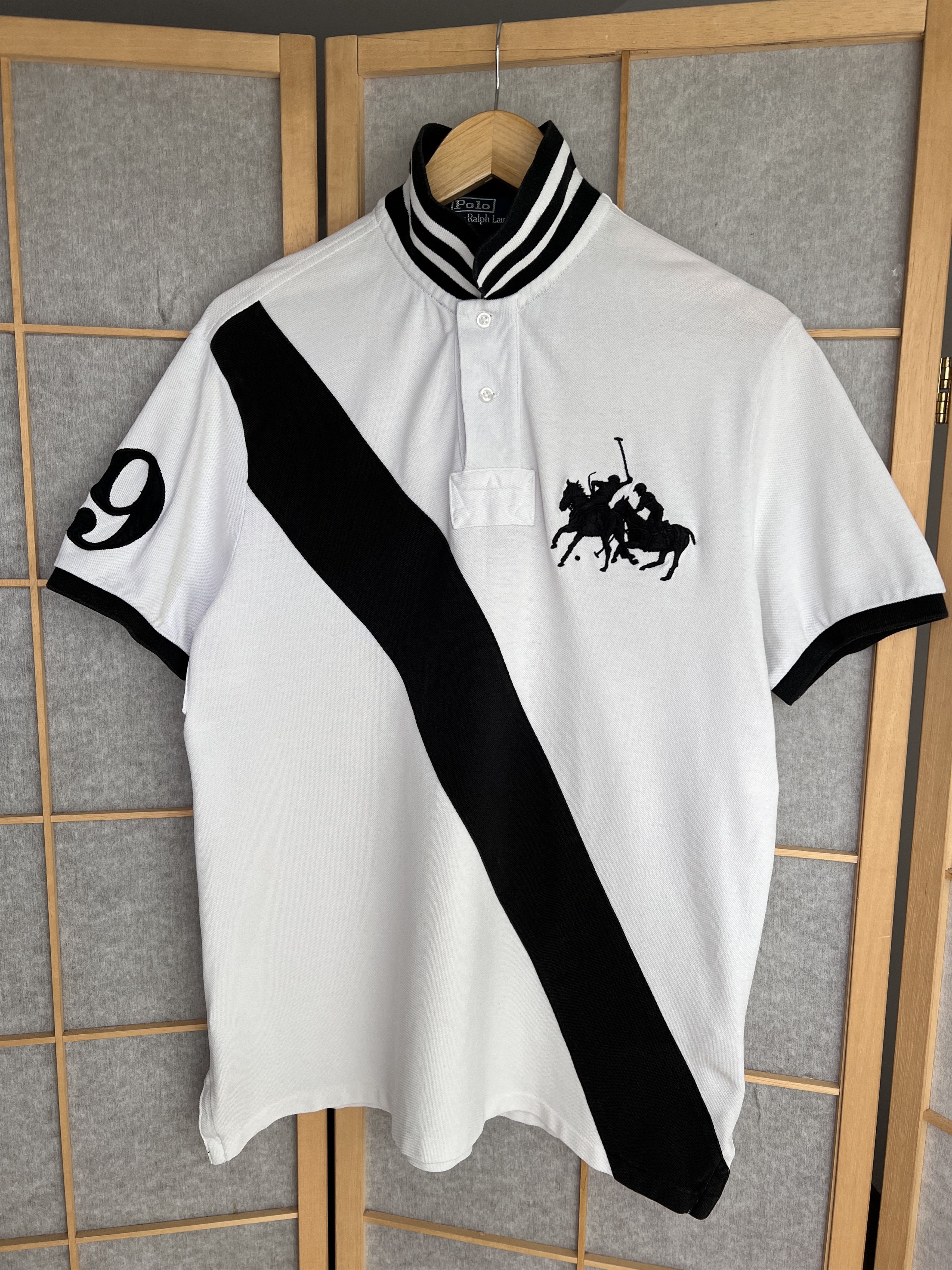 Polo Ralph Lauren Rare! PRL Number 9 big logo polo shirt vintage