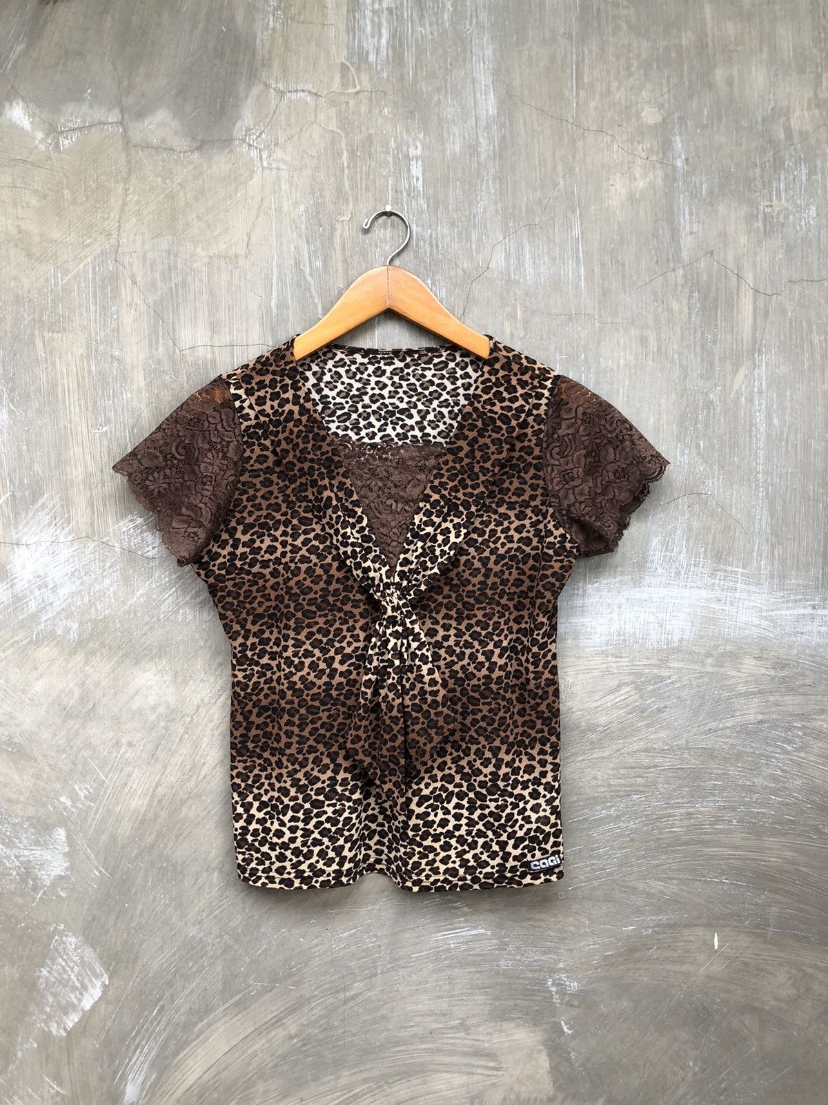 Y2K Leopard Pattern Blouse Tops Women