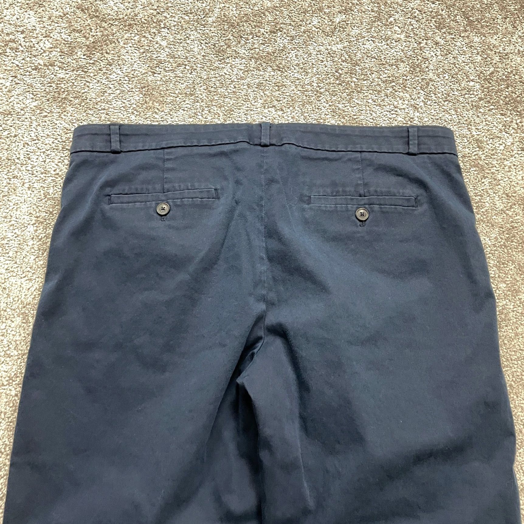 Banana Republic VINTAGE Banana Republic Women's Pants 14 Navy Blue Cropped Straight Chino Casual Office Wear Size 36" / US 14 / IT 50 - 3 Thumbnail