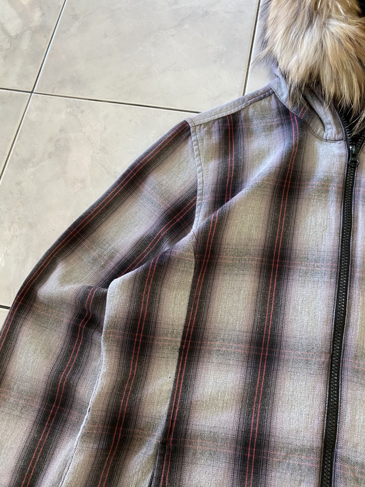 Japanese Brand Fur Net Man Slim Fit Classic Grey Plaid Hoodie Full Zip Size US L / EU 52-54 / 3 - 4 Thumbnail