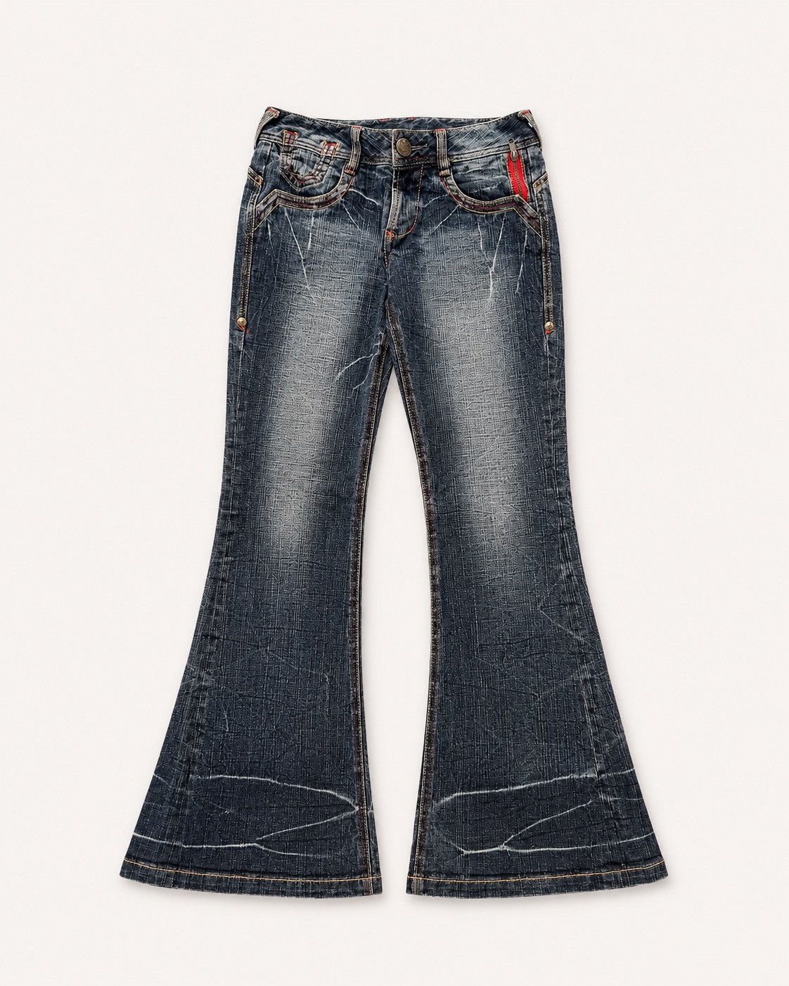 Japanese Brand Skull lace up flare jeans Size US 27 - 1 Thumbnail