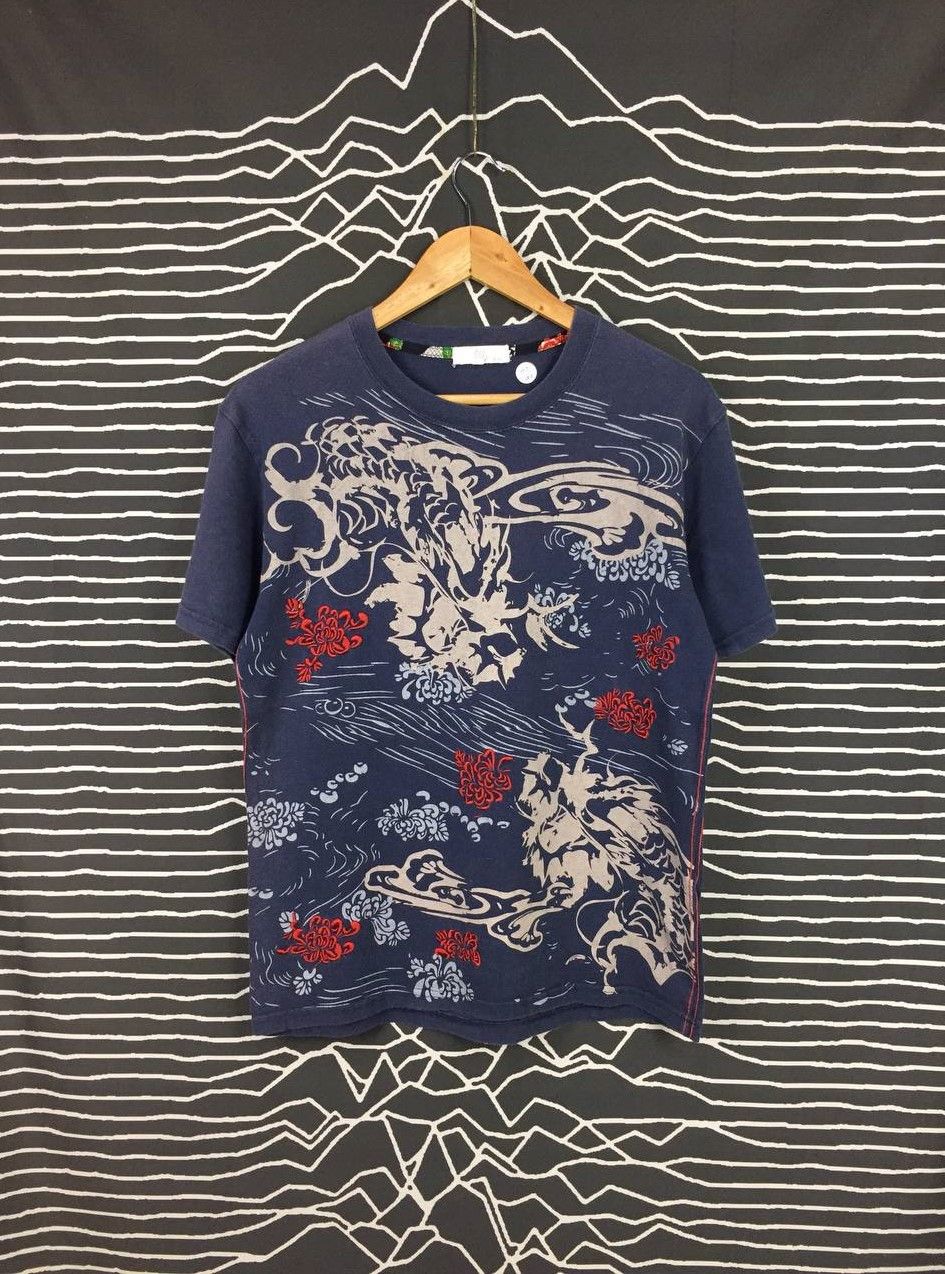 Japanese Brand Vtg Japanese Traditional Sukajan Dragon All Over Print Tee Size US M / EU 48-50 / 2 - 1 Thumbnail