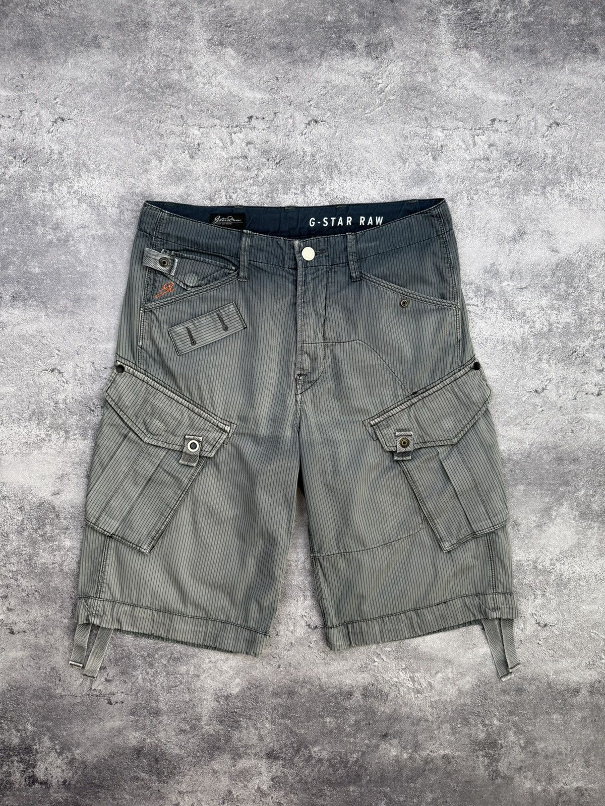 Vintage G-Star Raw Y2K Cargo Shorts FB Rovic Belt Loose 1/2