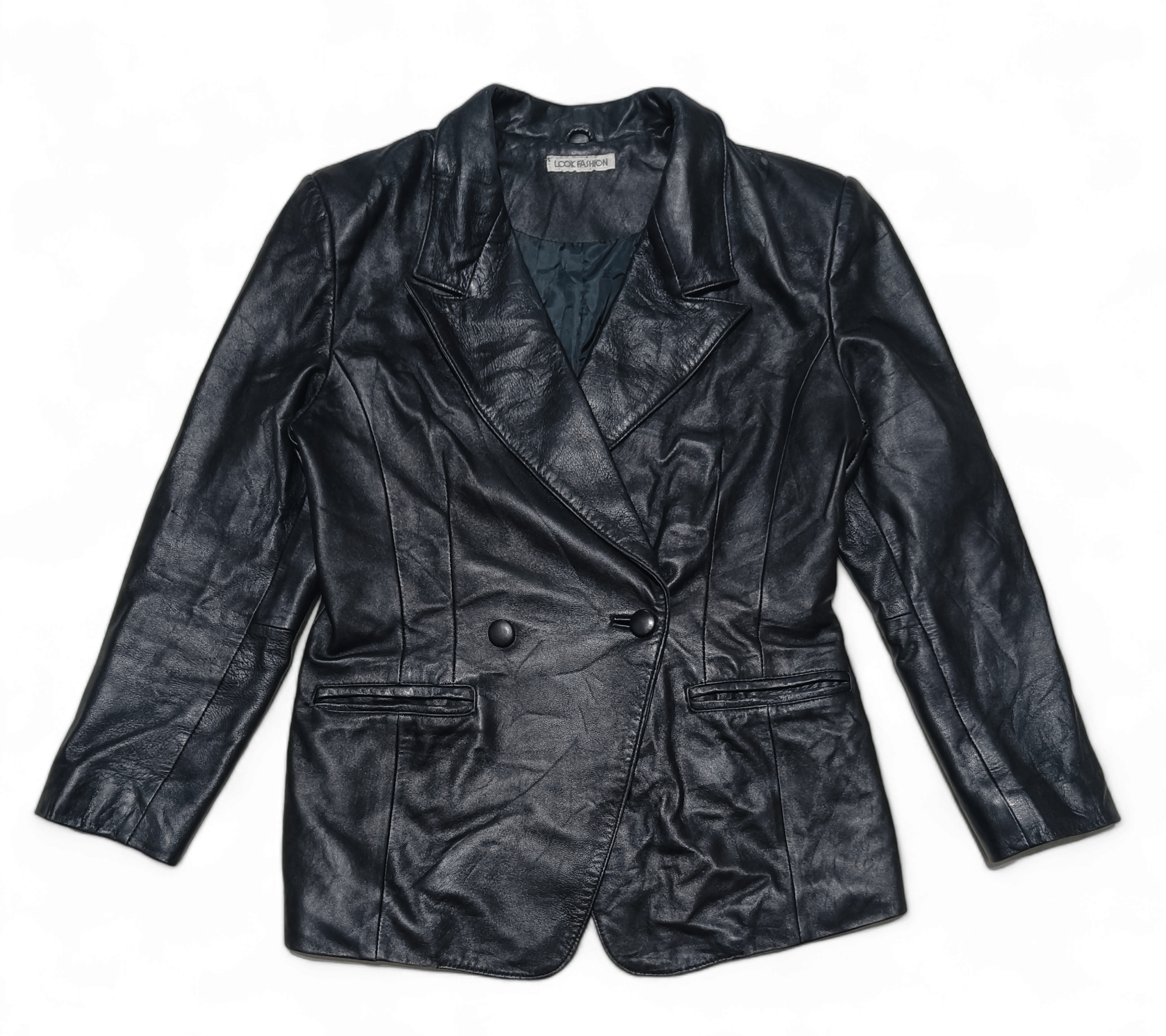 Other Vintage Women's LOOK FASHION Sheepskin Leather Blazer Jacket Size M / US 6-8 / IT 42-44 - 2 Thumbnail
