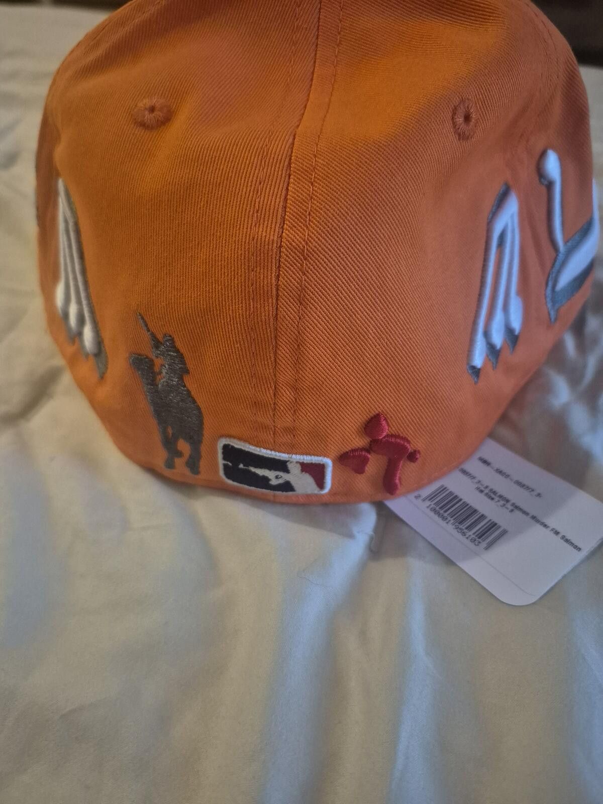 murd333r.fm Murder FM Orange Fitted Hat Size 7 3/8 Size ONE SIZE - 4 Thumbnail