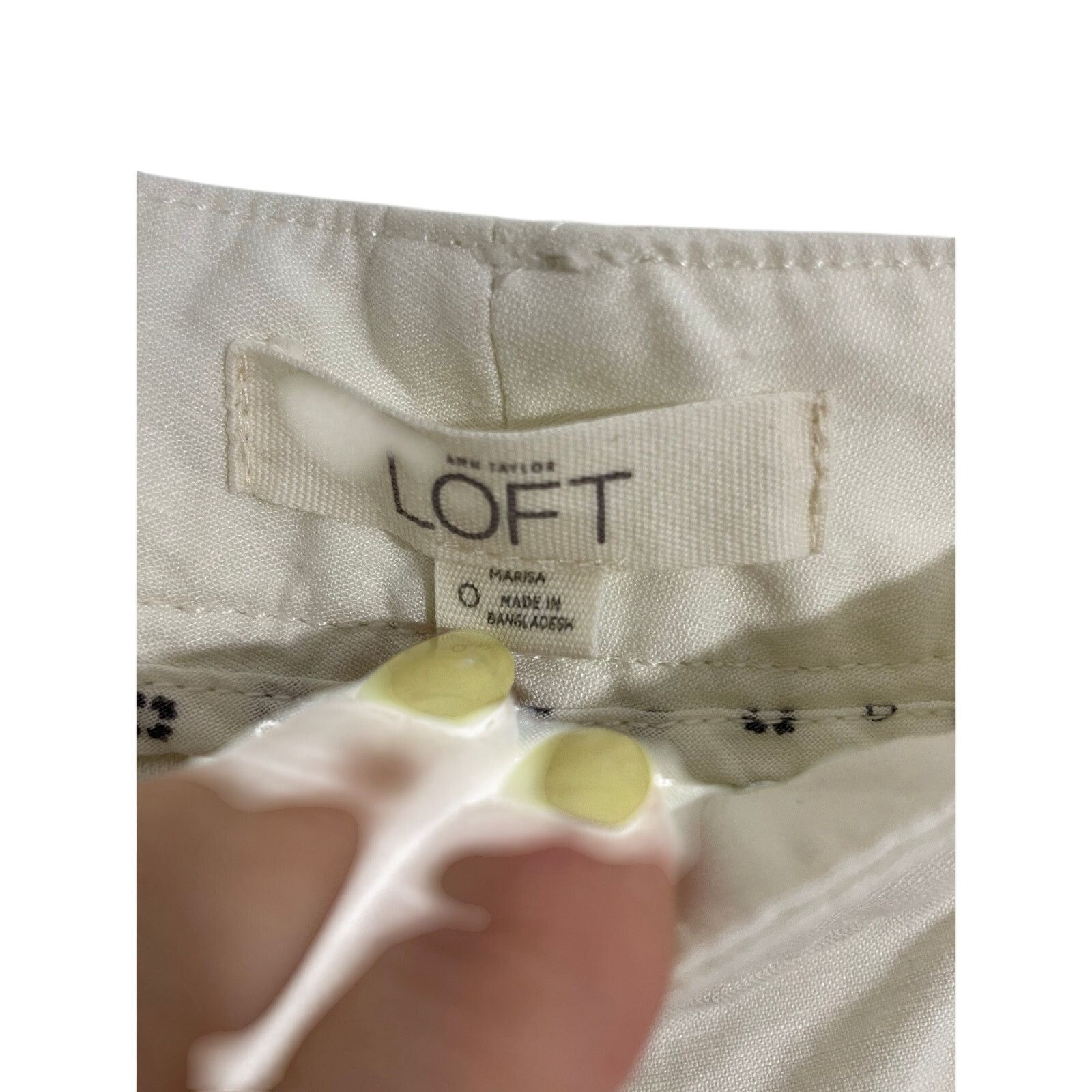 Loft Loft Pants 0 Linen Blend Pockets Taper Ivory Casual Coastal Size 25" / US 0 / IT 36 - 3 Thumbnail