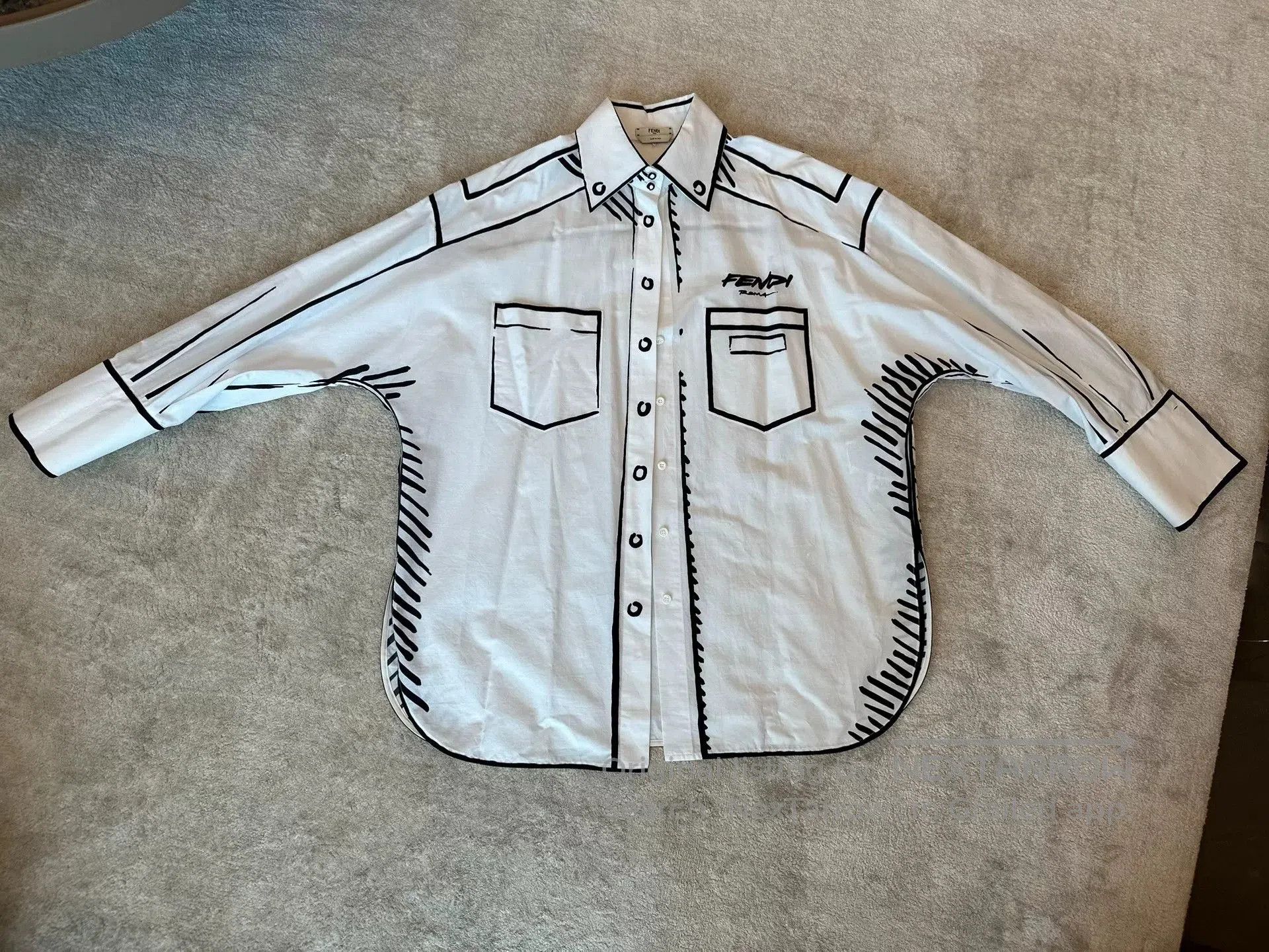 Fendi Women's Runway Button-Up Shirt.