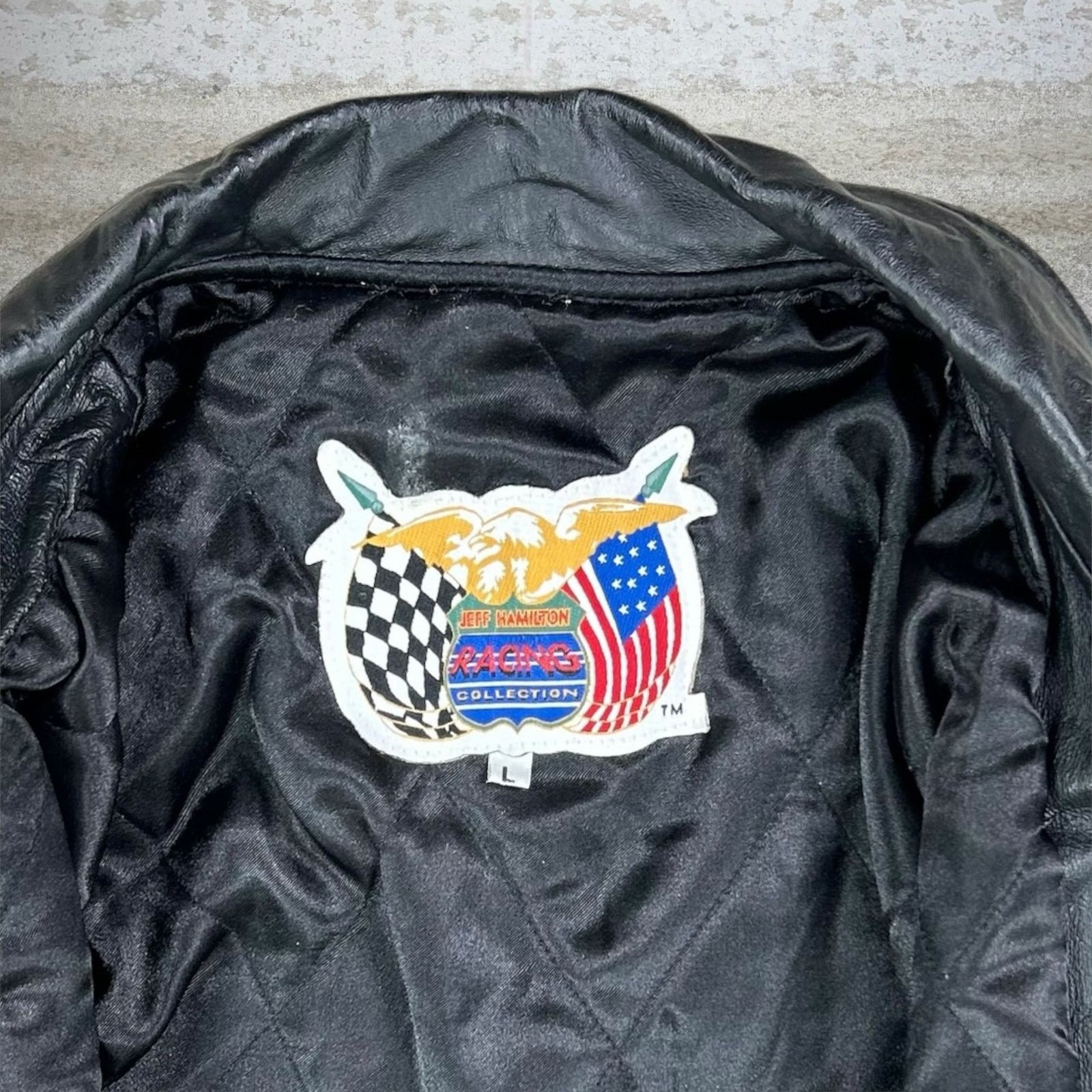 Jeff Hamilton Vintage 90s Jeff Hamilton Leather Jacket Mens L Black Red Size US L / EU 52-54 / 3 - 4 Thumbnail