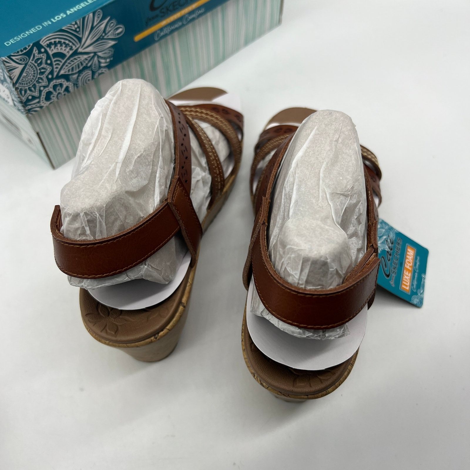 SKECHERS Skechers Beverlee Vegan Wedge Strappy Sandals Brown Size 10 Size US 10 / IT 40 - 7 Thumbnail