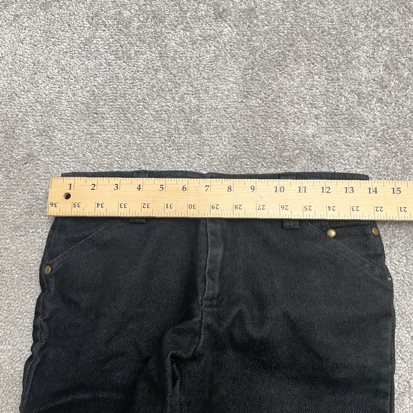 Vintage Prairie Bootcut Denim Jeans Juniors Large Black Mid Rise Cotton Casual 28x28.5 Denim Bootcut Prairie Black 28 28.5 Juniors Women City Modern Size 36" / US 14 / IT 50 - 7 Thumbnail