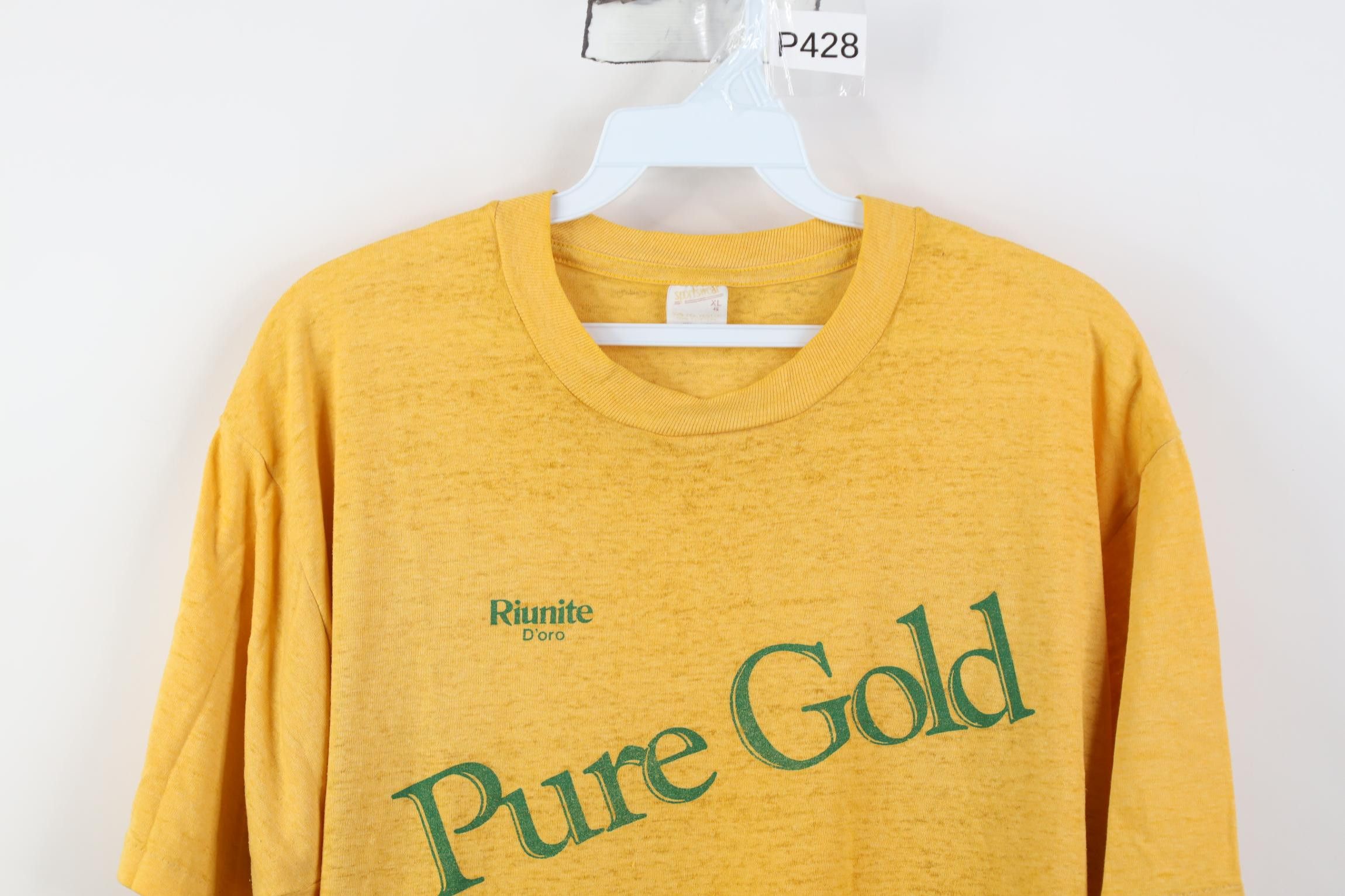 Vintage Vintage 70s 80s Riunite D'Oro Pure Gold Wine T-Shirt USA Size US XL / EU 56 / 4 - 2 Thumbnail