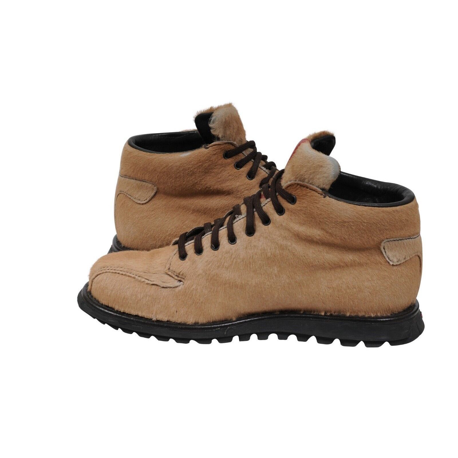 Prada Hiking Boots Brown Tan Ponyhair - 02069 Size US 7.5 / EU 40-41 - 9 Thumbnail