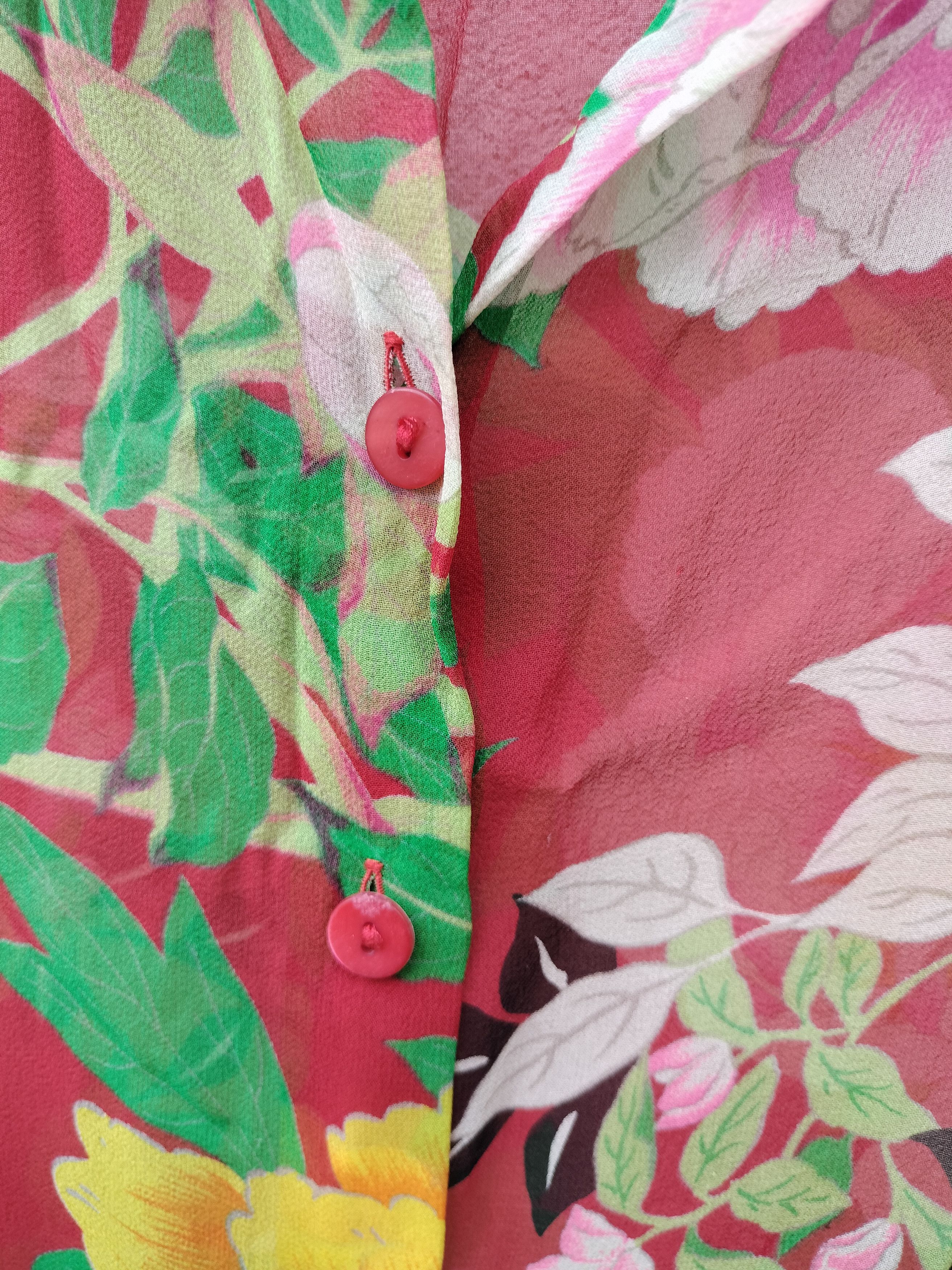 Kenzo vintage KENZO PARIS floral silk women blouses Size XS / US 0-2 / IT 36-38 - 4 Thumbnail