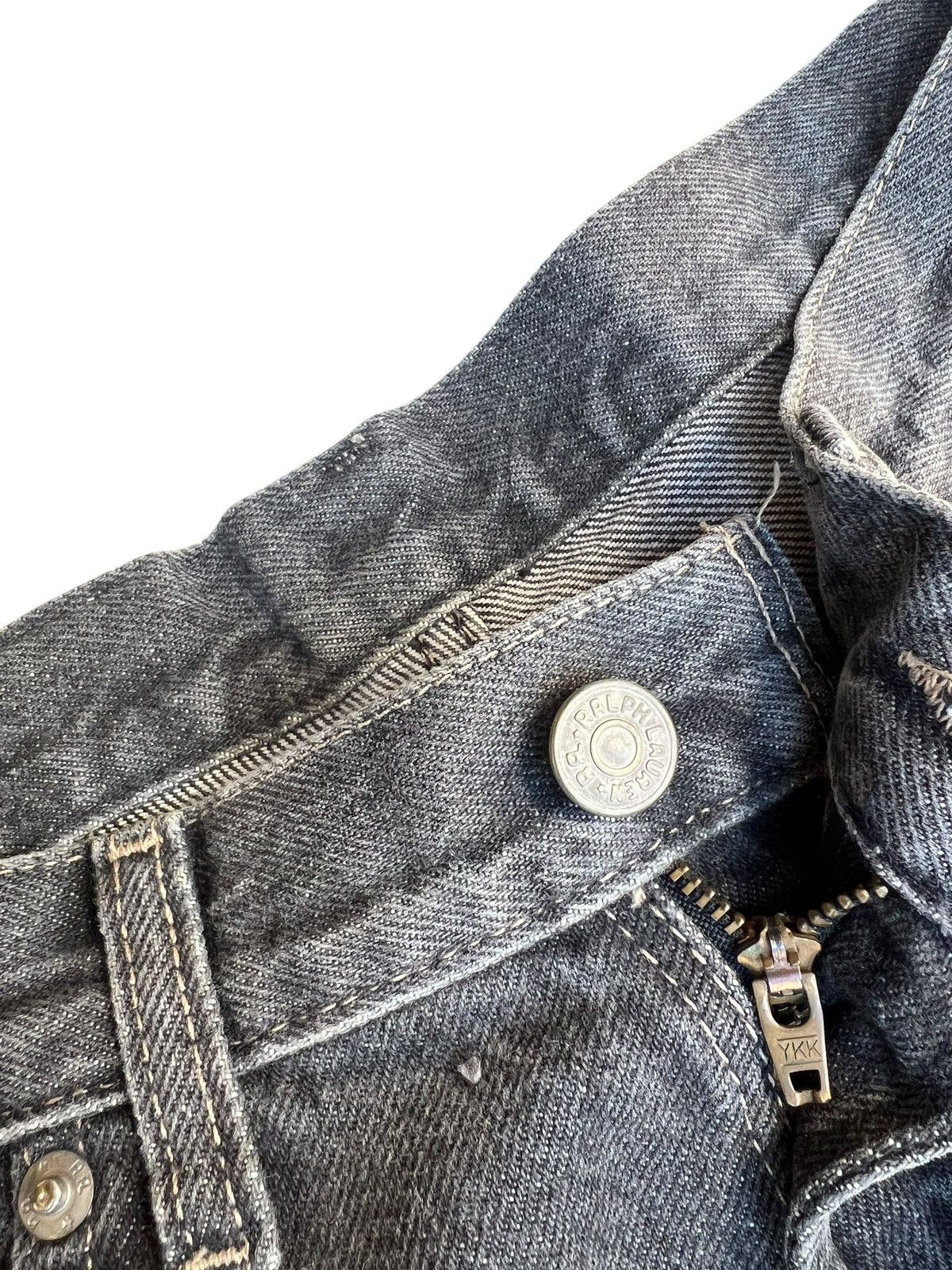 RRL Ralph Lauren × Vintage Vintage 90s RRL Usa Fade Black Stains Denim Baggy Jeans Size US 30 / EU 46 - 8 Thumbnail