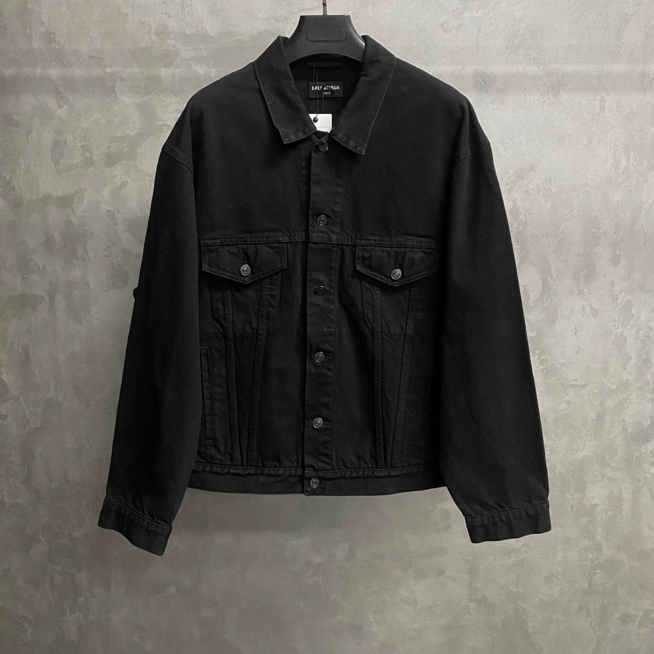 Balenciaga Balenciaga Black Green Logo Denim Jacket Size US M / EU 48-50 / 2 - 1 Thumbnail