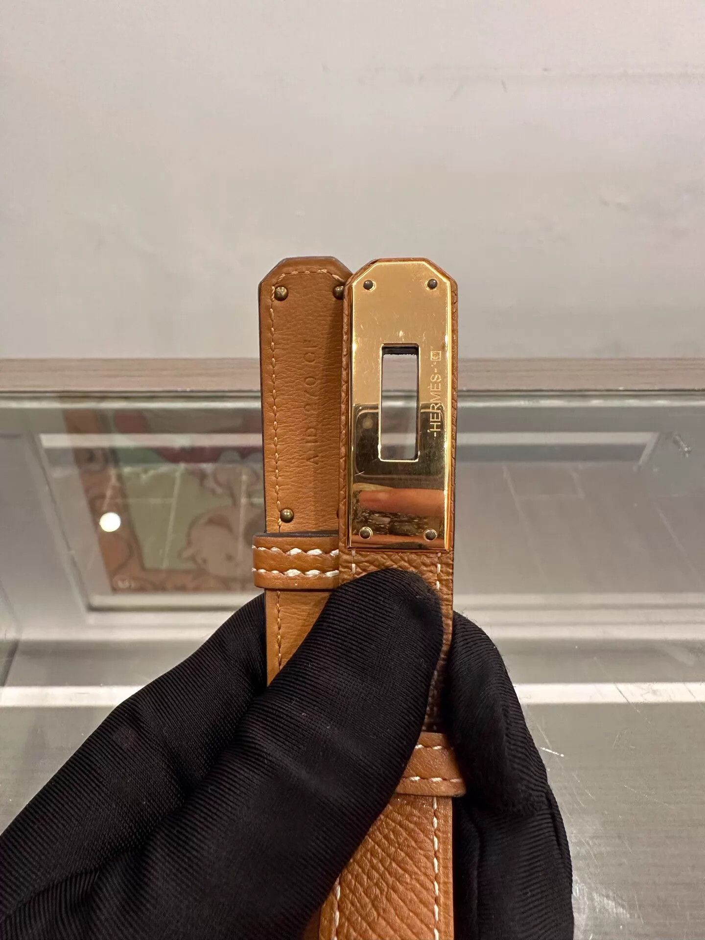 Hermes Hermes 2cm Gold Brown Kelly Buckle Belt 85 A Stamp Size ONE SIZE - 5 Thumbnail