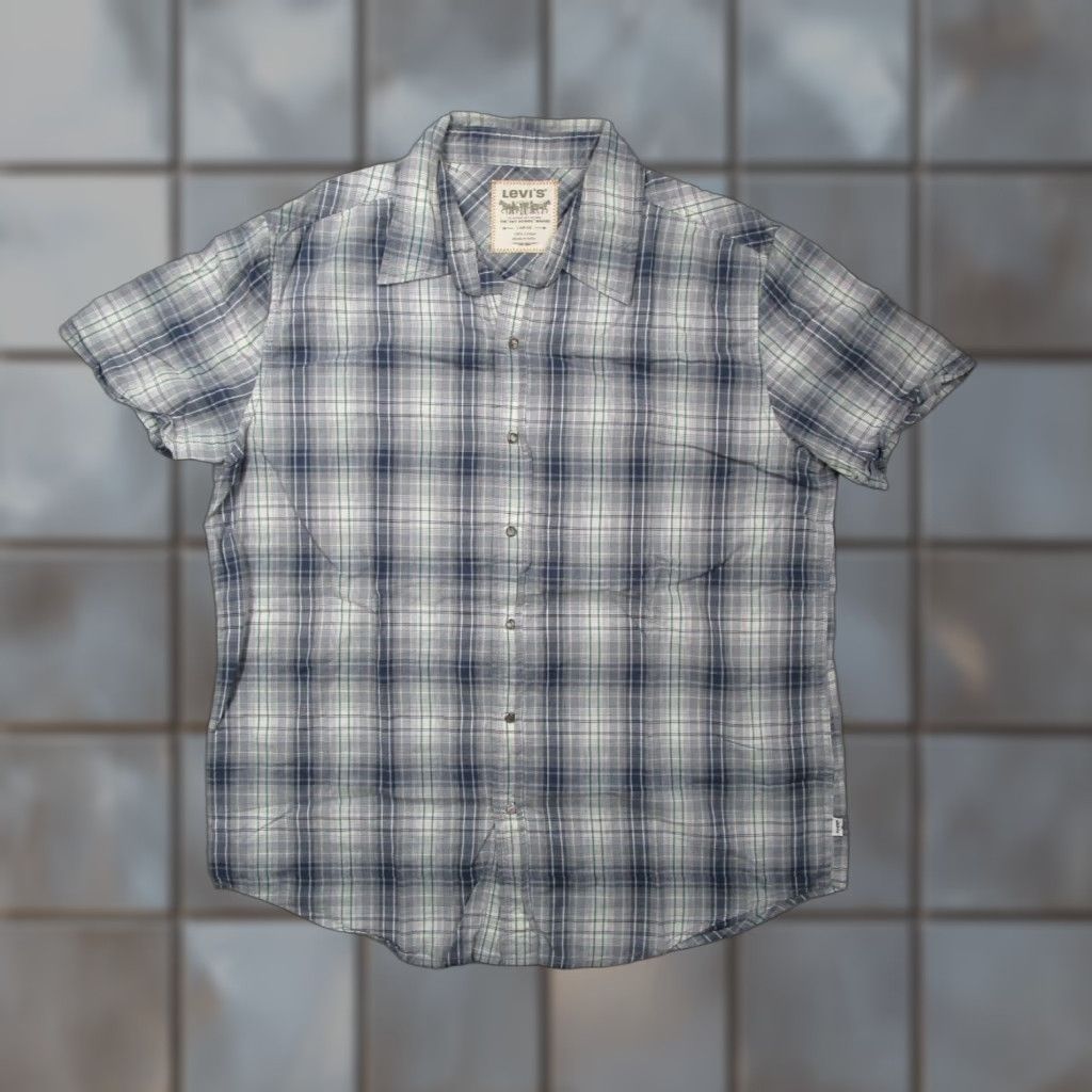 Levi's VINTAGE Levis Shirt Mens Large Blue Plaid Button Up Pearl Snaps Work Rancher Rodeo Logo Size US L / EU 52-54 / 3 - 1 Thumbnail