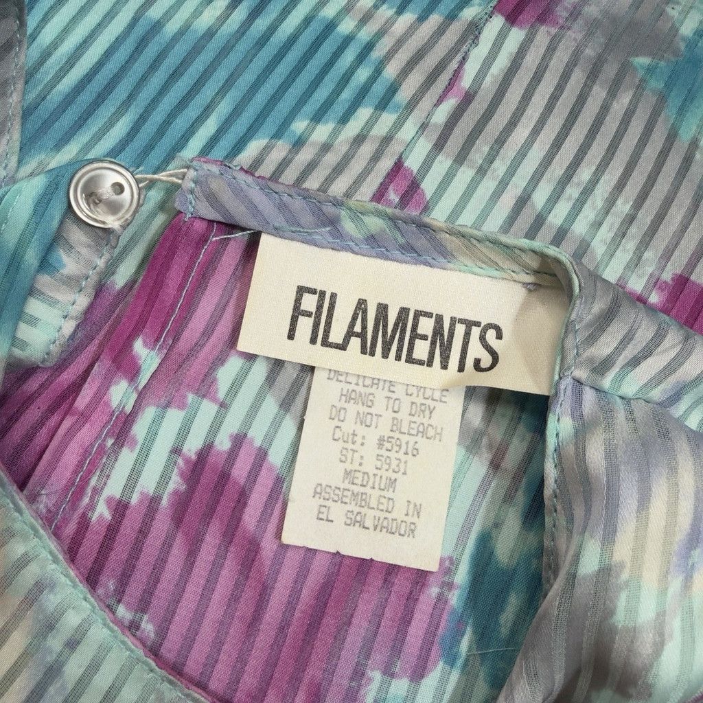 Vintage VTG 80s NEW Filaments Medium Semi-Sheer Blouse Bright Floral Size M / US 6-8 / IT 42-44 - 8 Thumbnail