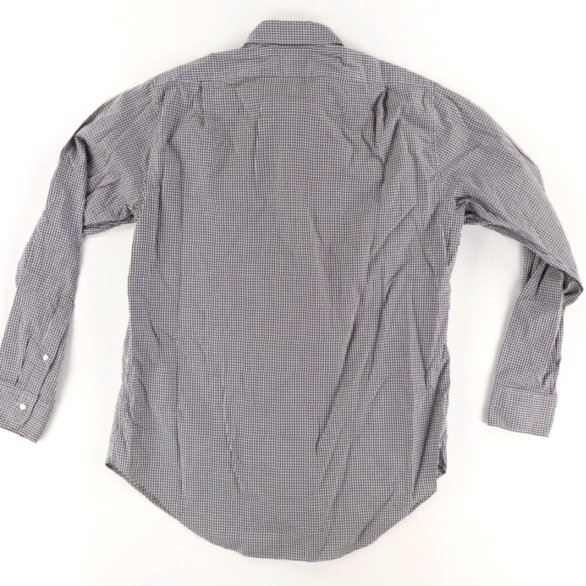 Sid Mashburn Sid Mashburn Dress Cotton Gingham Long Sleeve Button Up Shirt Navy Men's L Size 42R - 4 Thumbnail