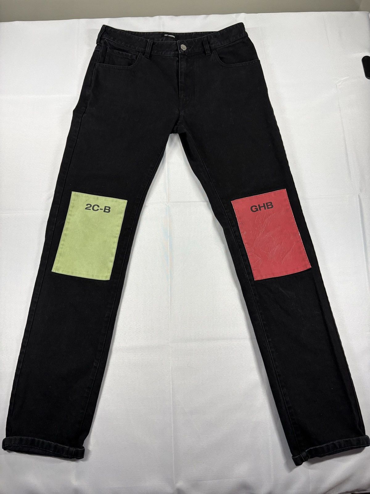 Raf Simons Raf Simons AW18 Drug Patch Black Jeans Size 2C-B Size US 32 / EU 48 - 1 Thumbnail