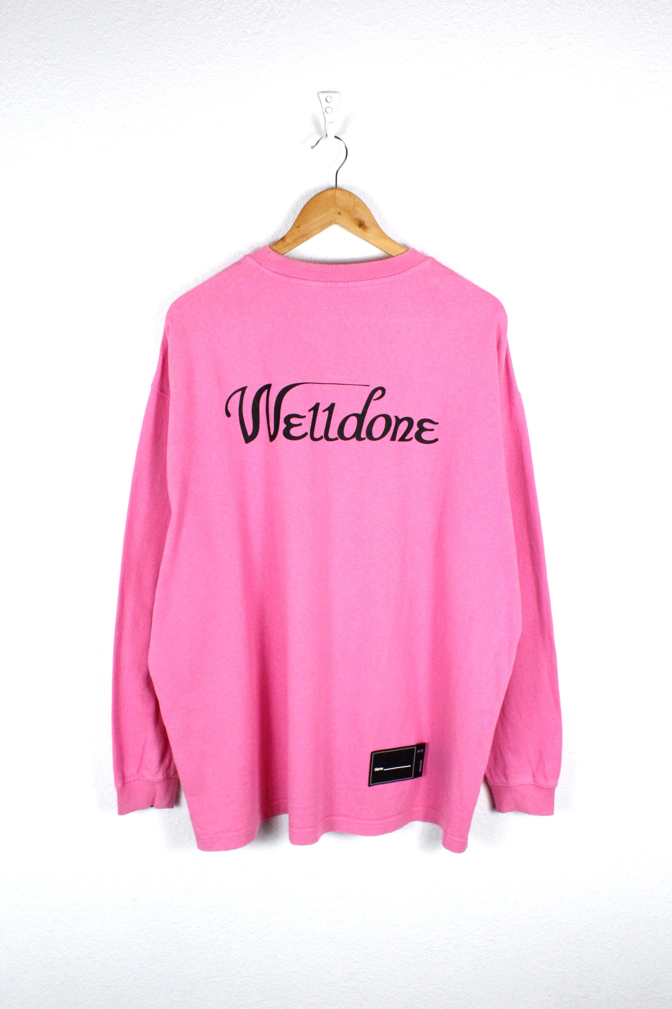 WE11DONE WE11DONE Logo Print Pink Cotton Long Sleeve Tee T-shirt Size US XL / EU 56 / 4 - 5 Thumbnail