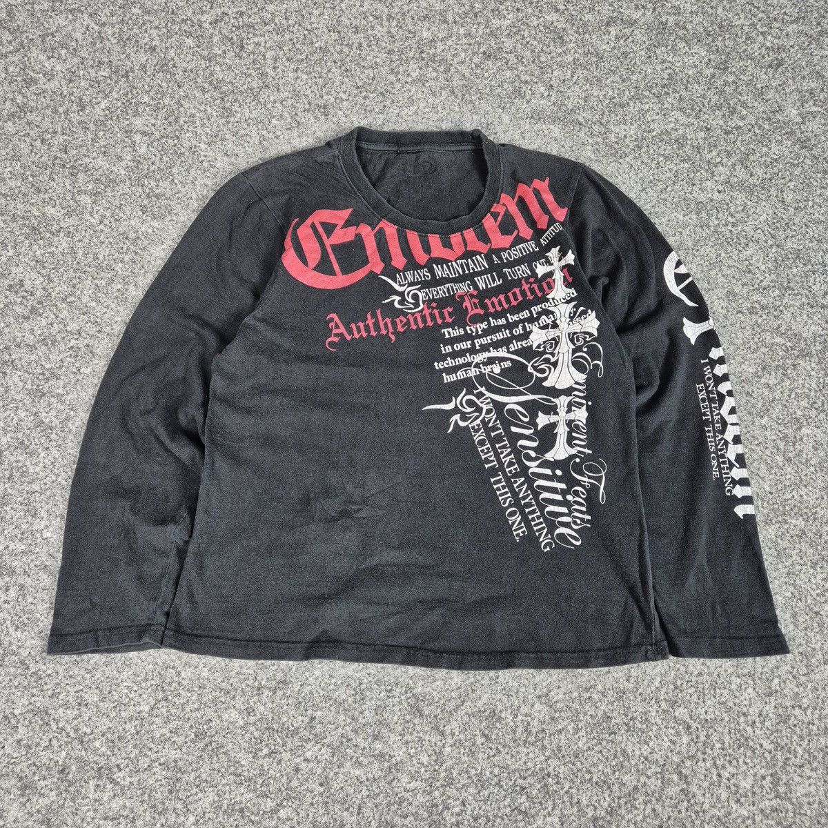 Japanese Brand Y2k Poem Grunge Gothic Long Sleeve Size US M / EU 48-50 / 2 - 1 Thumbnail