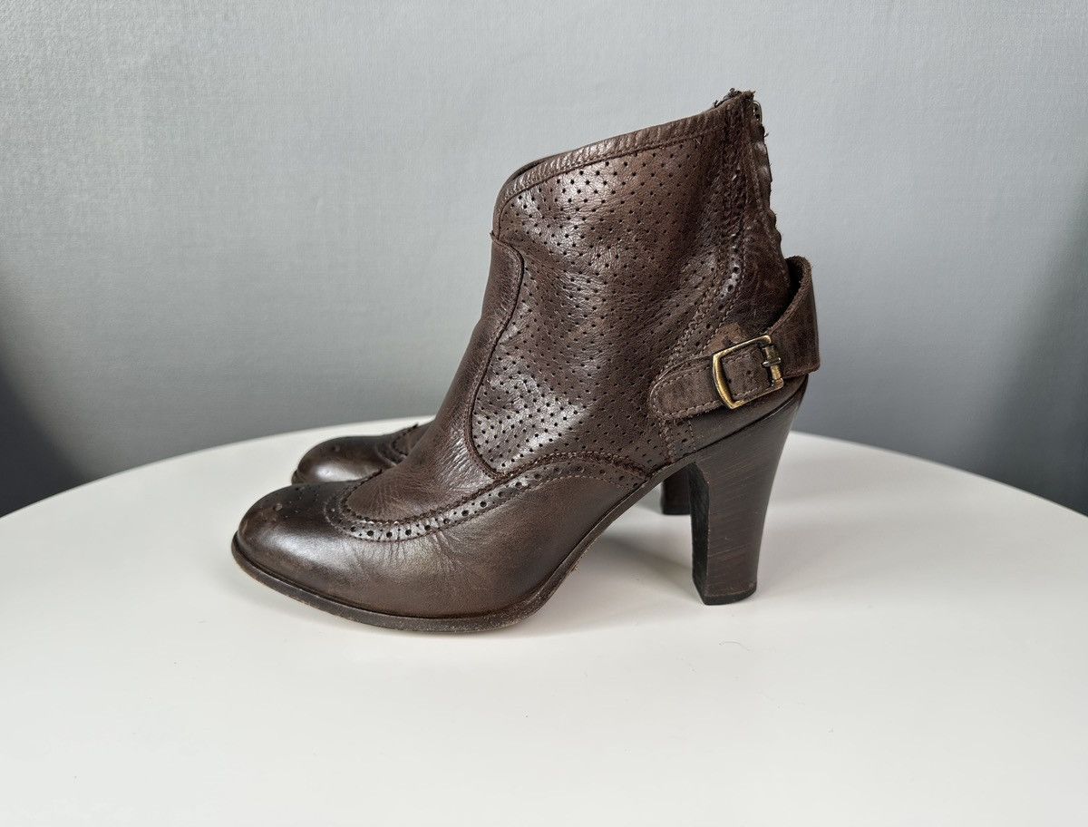 Belstaff BELSTAFF Agnes Vent Brown Leather Ankle Boots Perforated Size US 9 / IT 39 - 2 Thumbnail