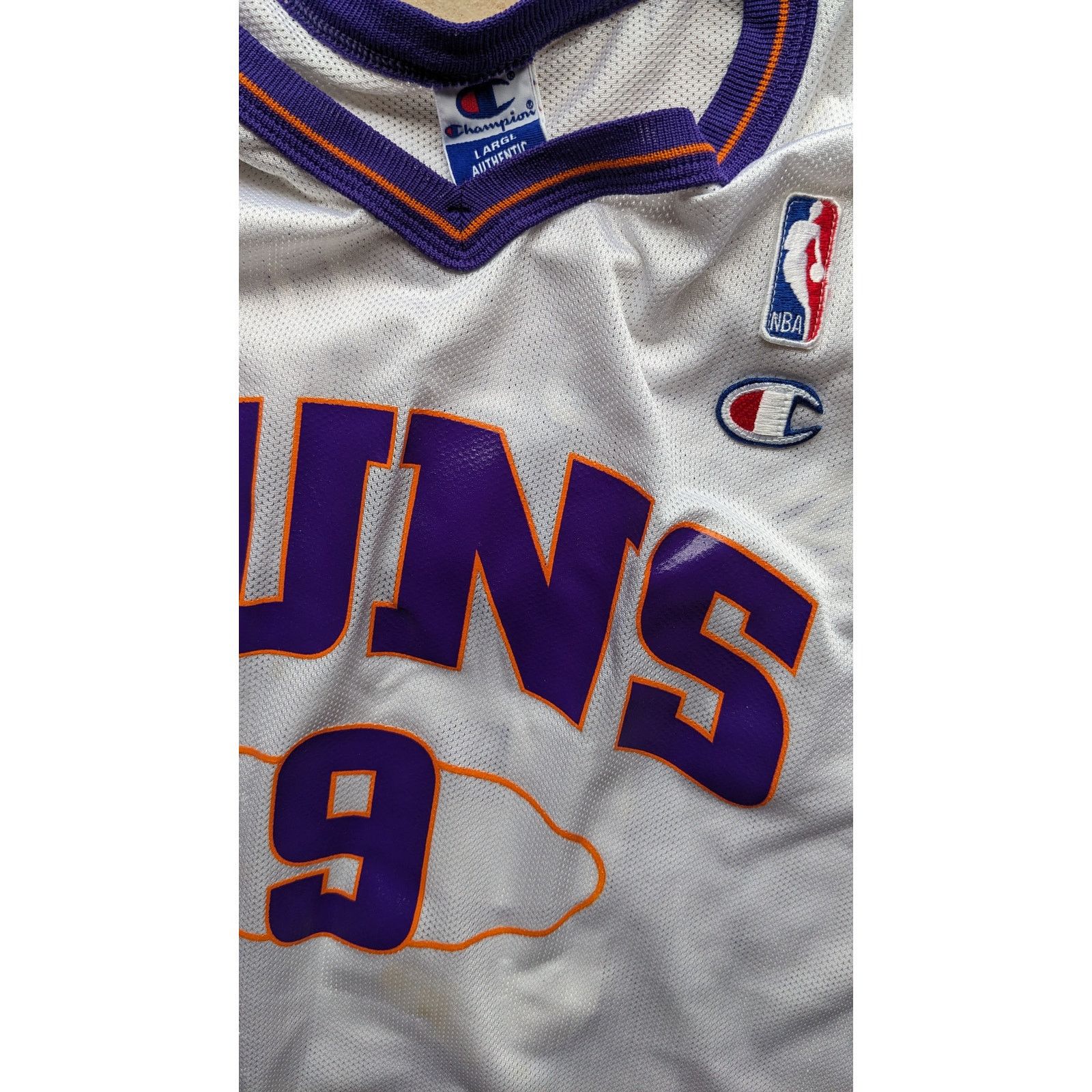 Champion × NBA MAJERLE 9 Phoenix Suns 2001 CHAMPION jersey 44 white NBA vtg Size US XL / EU 56 / 4 - 8 Thumbnail