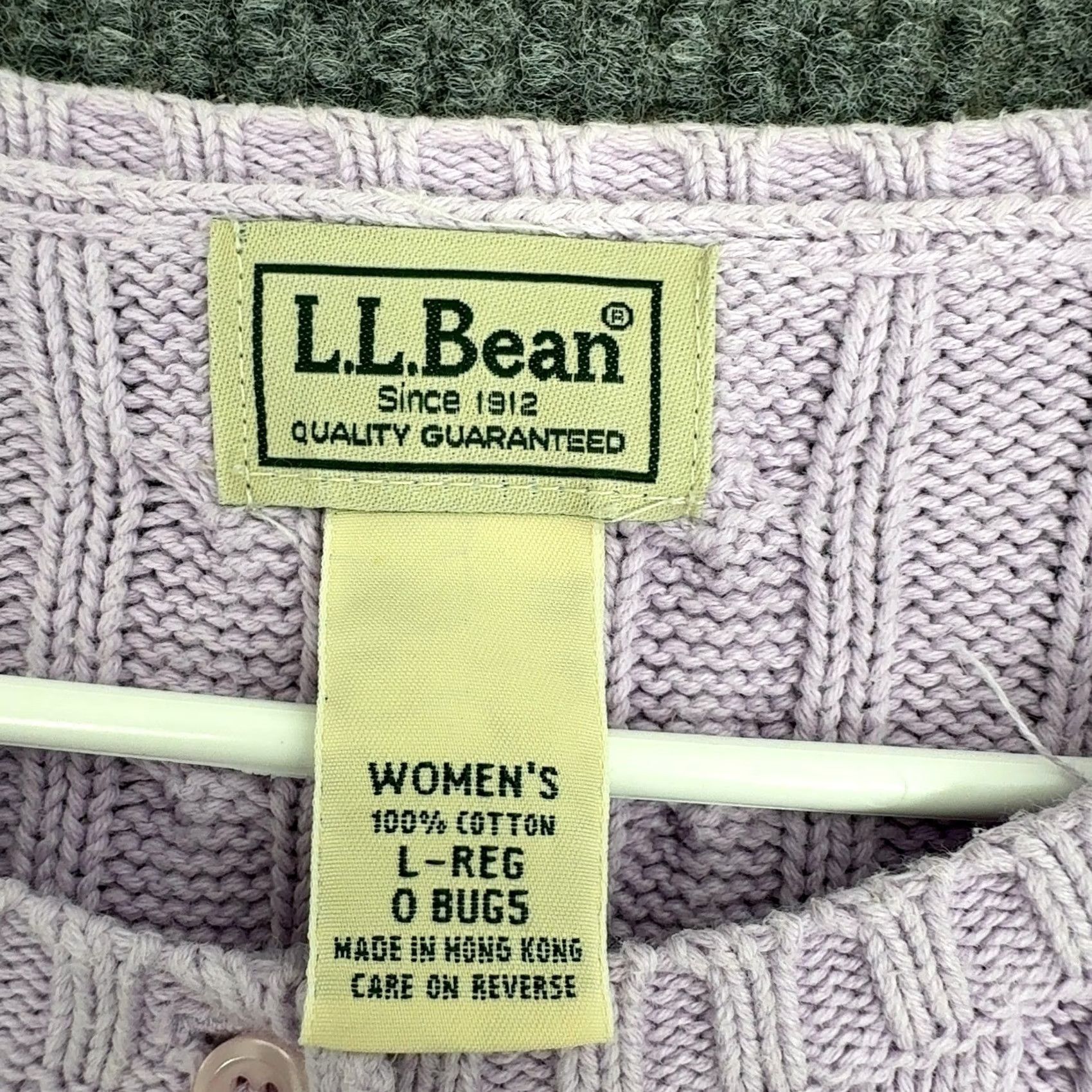 Vintage LL Bean Cardigan Women L Purple Cotton Cable Knit Button Up Classic Casual Size L / US 10 / IT 46 - 5 Thumbnail