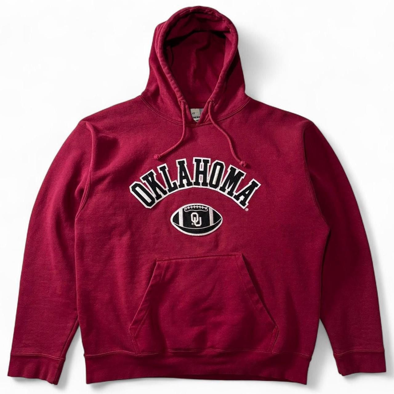 Vintage Vintage 90s Burgundy Oklahoma College Hoodie - M Size US M / EU 48-50 / 2 - 1 Thumbnail