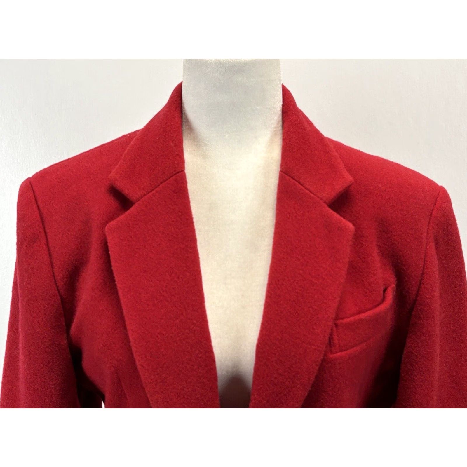 Gap VINTAGE Gap Women's Red Wool Blend Blazer Jacket Small 90s Size S / US 4 / IT 40 - 5 Thumbnail