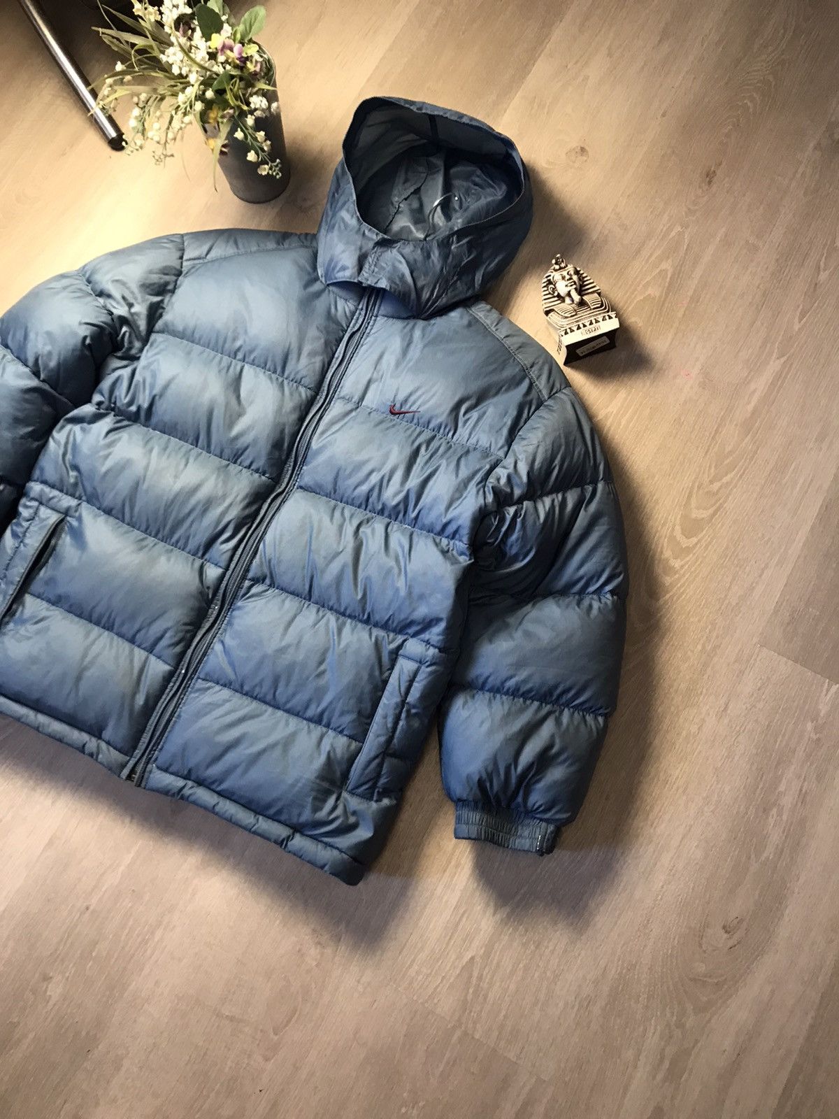 Nike × Vintage Vintage Nike Y2K smile logo puffer down jacket Size US XL / EU 56 / 4 - 3 Thumbnail