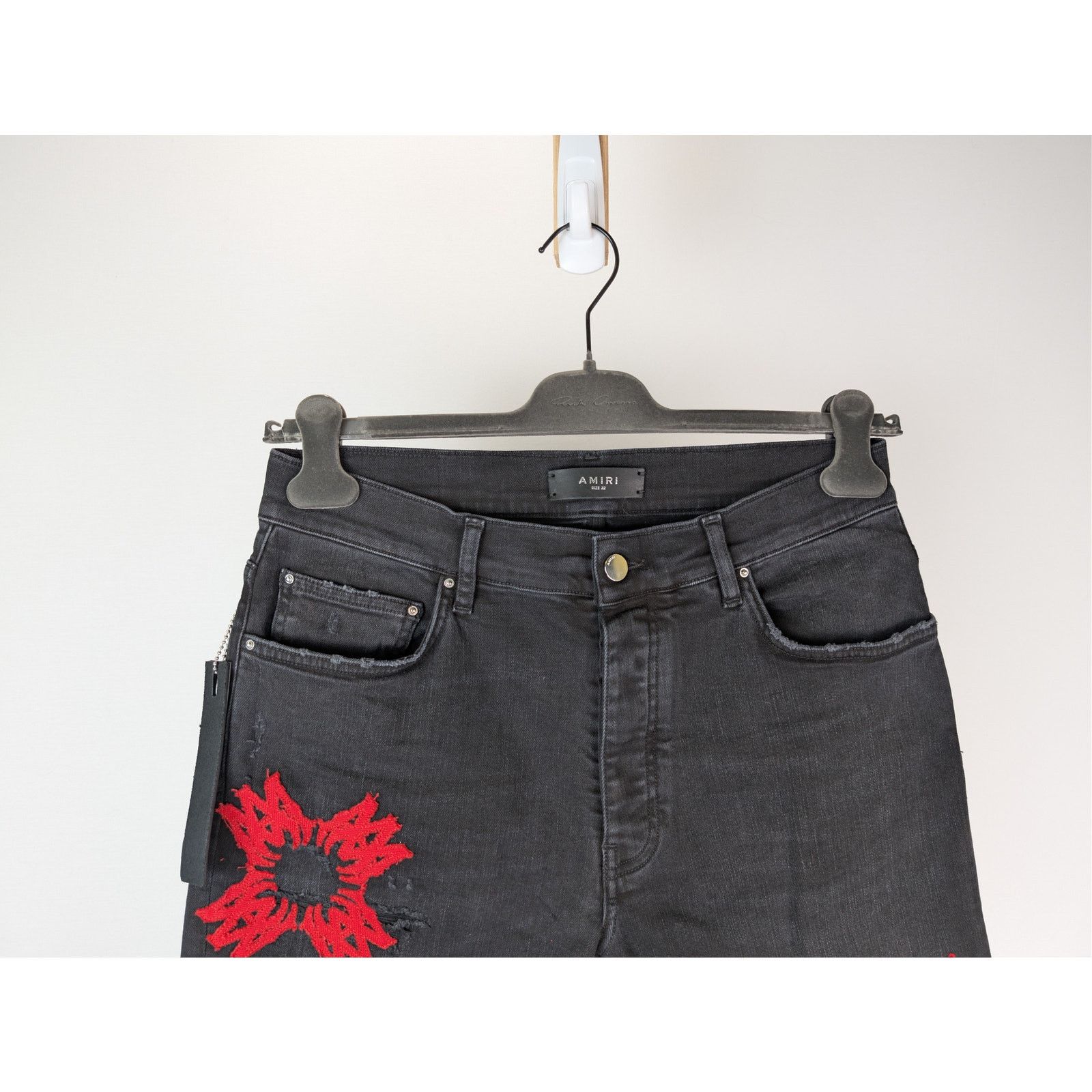 Amiri o1rshd1 MA Quad Applique Skinny Jeans in Black Size US 32 / EU 48 - 3 Thumbnail