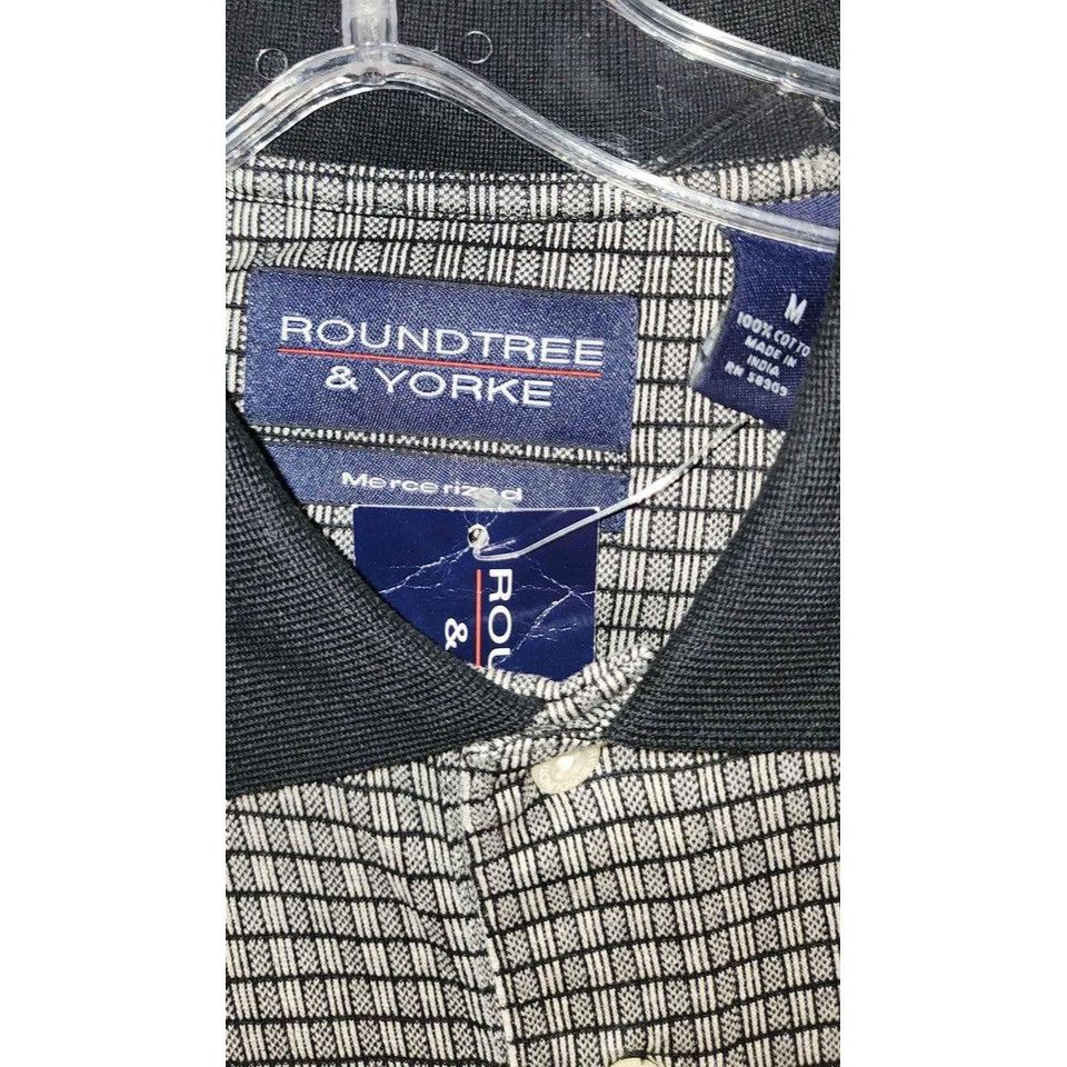 Vintage NewWTags●Mens Medium Roundtree and Yorke Black Short Sleeve Size US M / EU 48-50 / 2 - 4 Thumbnail