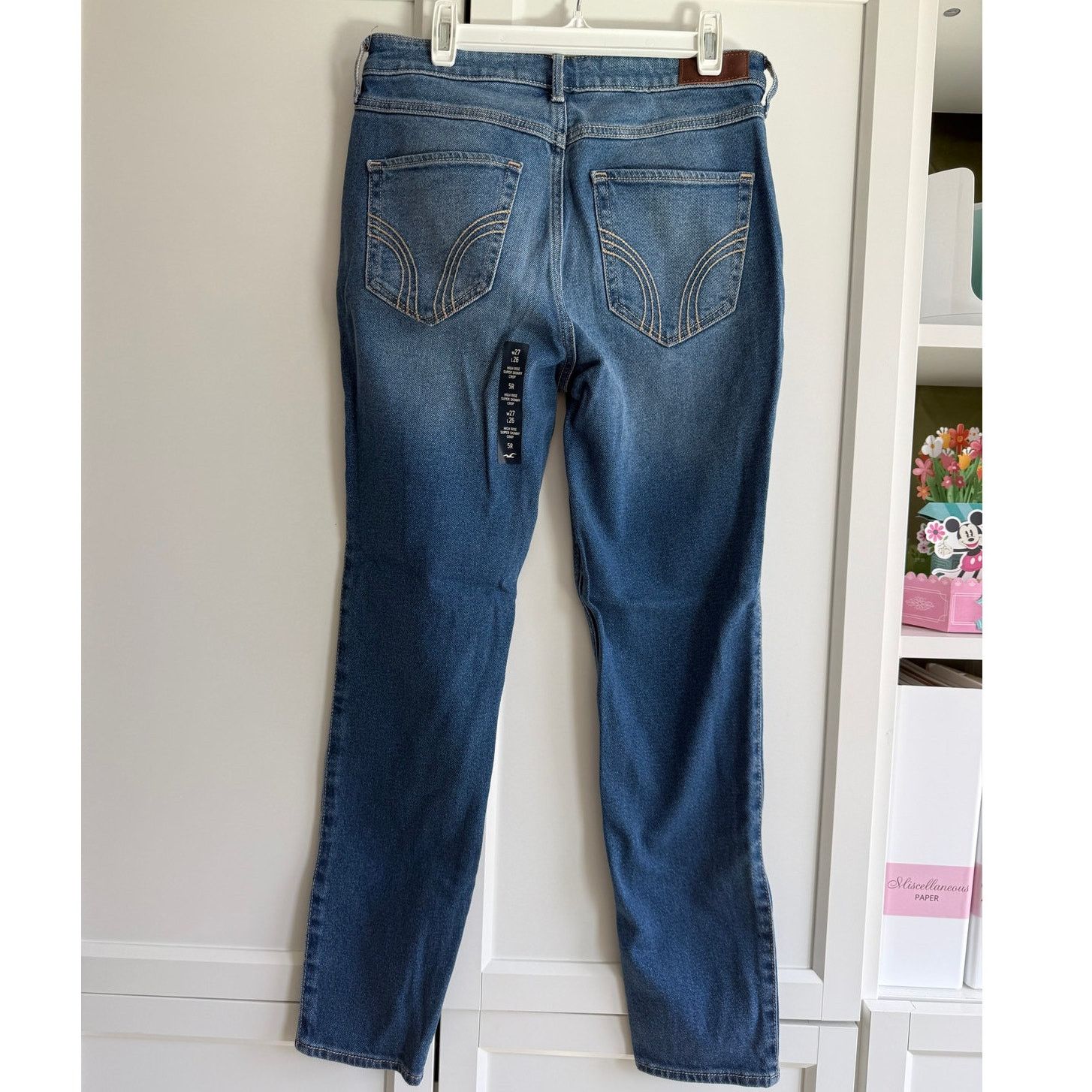 Hollister Hollister High Rise Skinny Crop Jeans Blue Distressed - D015 Size 27" / US 4 / IT 40 - 3 Thumbnail