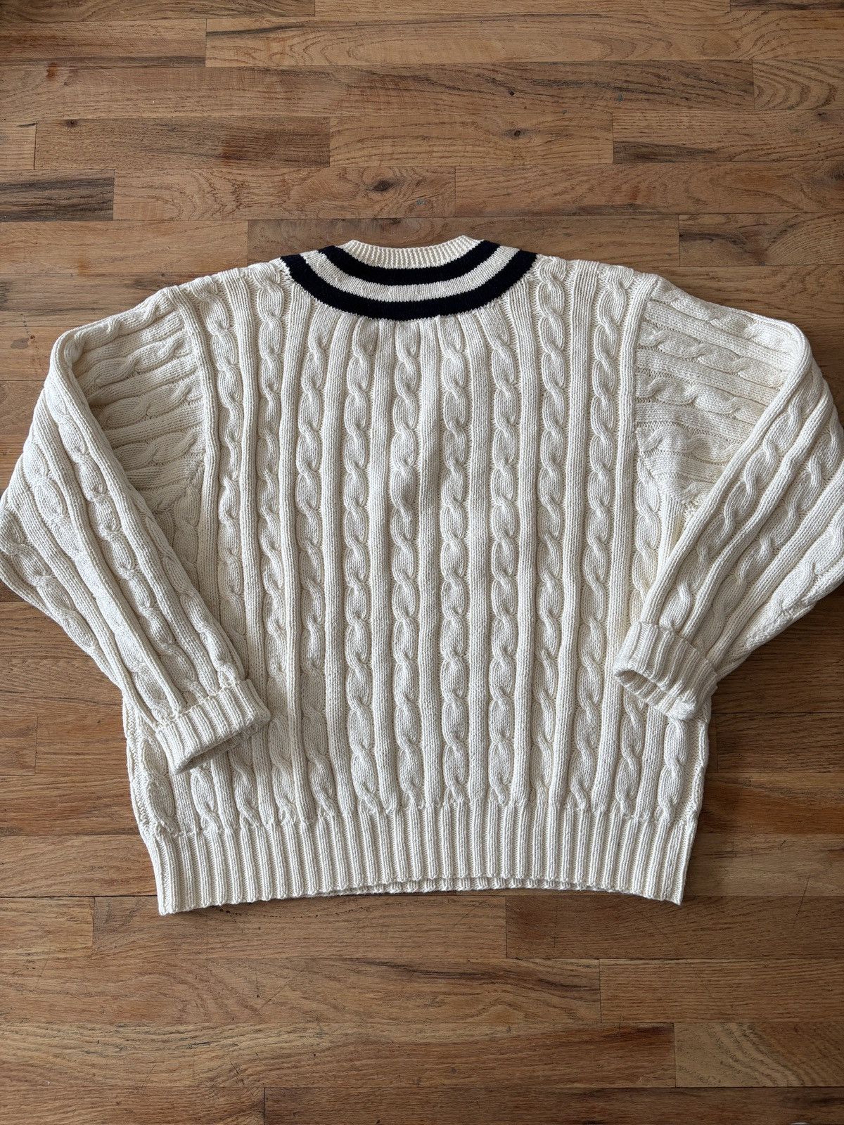 Ralph Lauren Vintage Ralph Lauren Tennis Chunky CableKnit Cricket Sweater Size US XXL / EU 58 / 5 - 2 Thumbnail