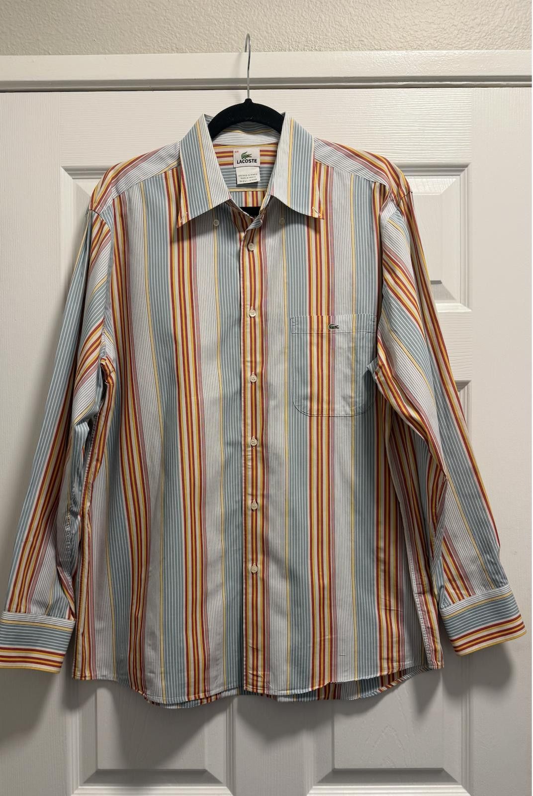 Lacoste Vintage Lacoste France Striped Button-Up Shirt 44 F5315 Fran Size US M / EU 48-50 / 2 - 1 Thumbnail